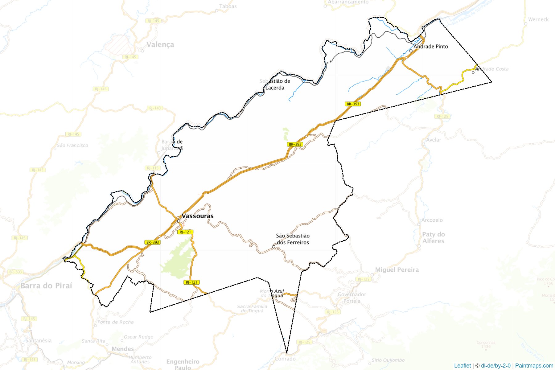 Muestras de recorte de mapas Vassouras (Rio De Janeiro)-1