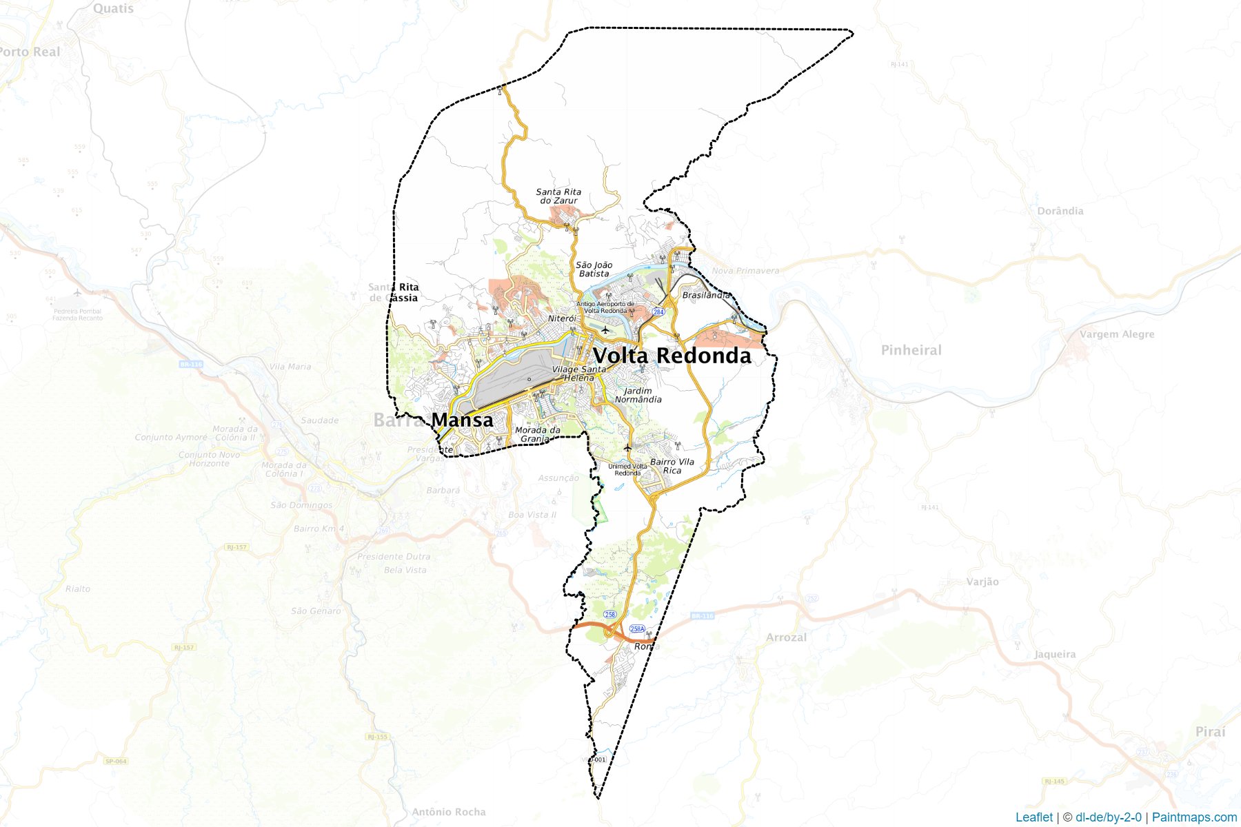 Muestras de recorte de mapas Volta Redonda (Rio De Janeiro)-1