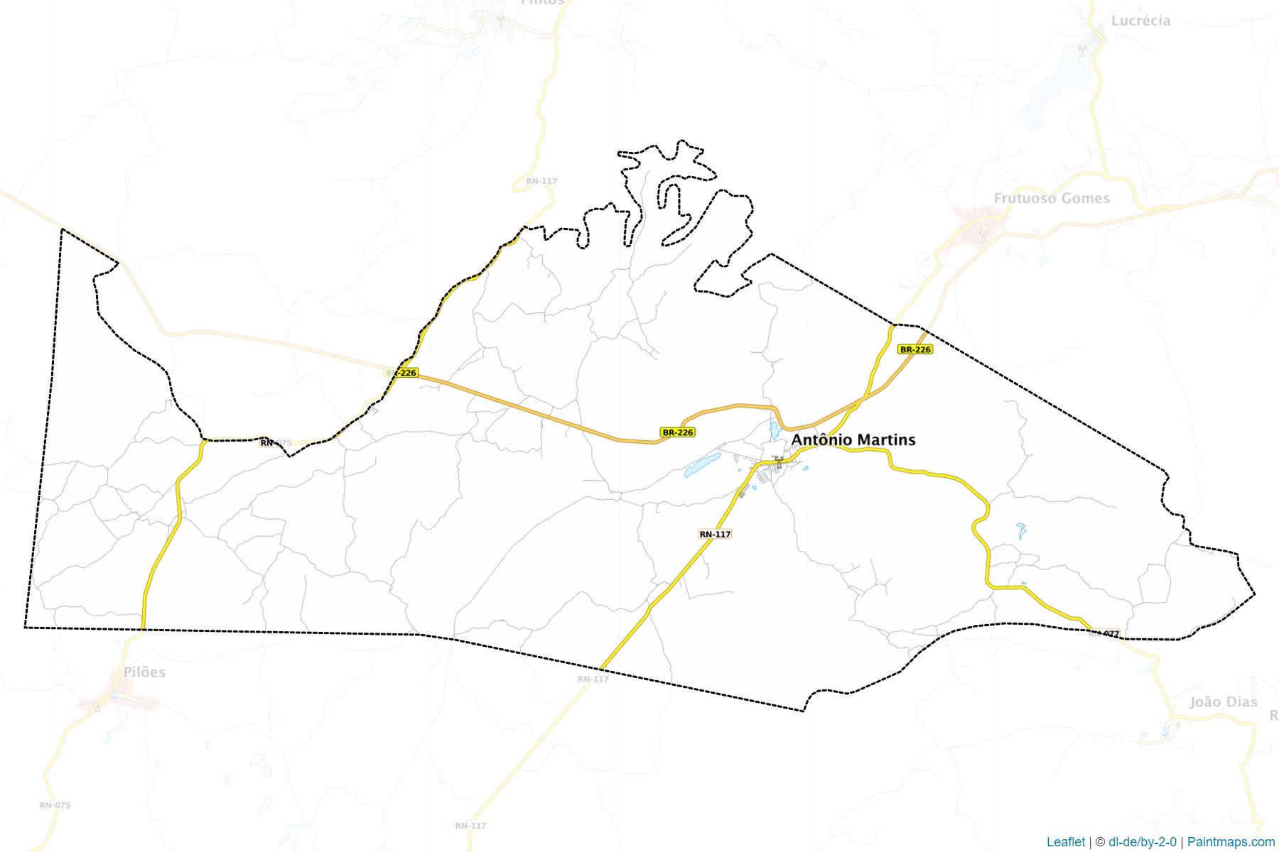 Muestras de recorte de mapas Antonio Martins (Rio Grande Do Norte)-1