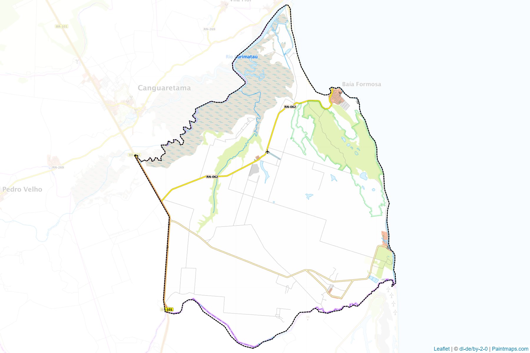 Muestras de recorte de mapas Baia Formosa (Rio Grande Do Norte)-1