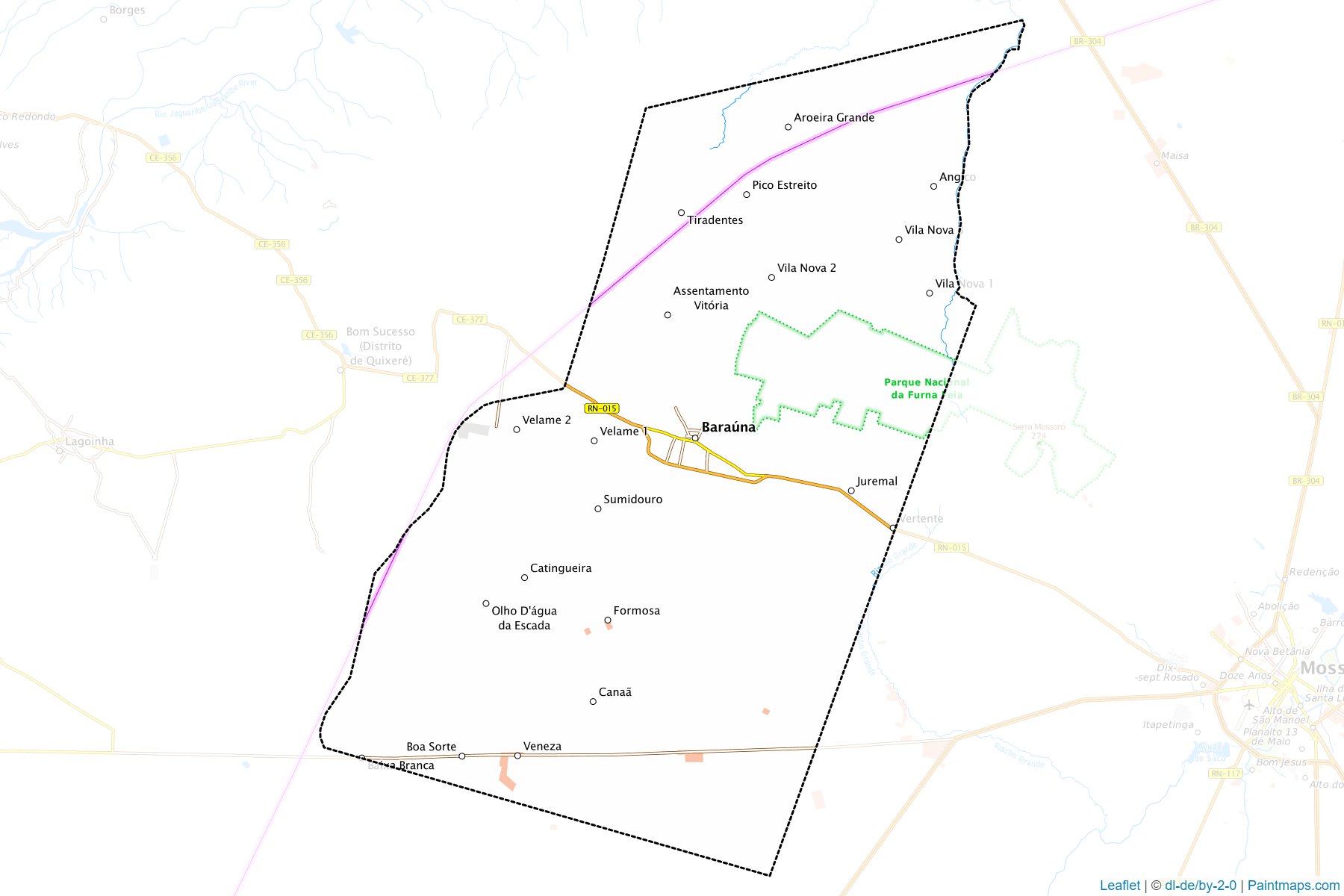 Barauna (Rio Grande Do Norte) Map Cropping Samples-1