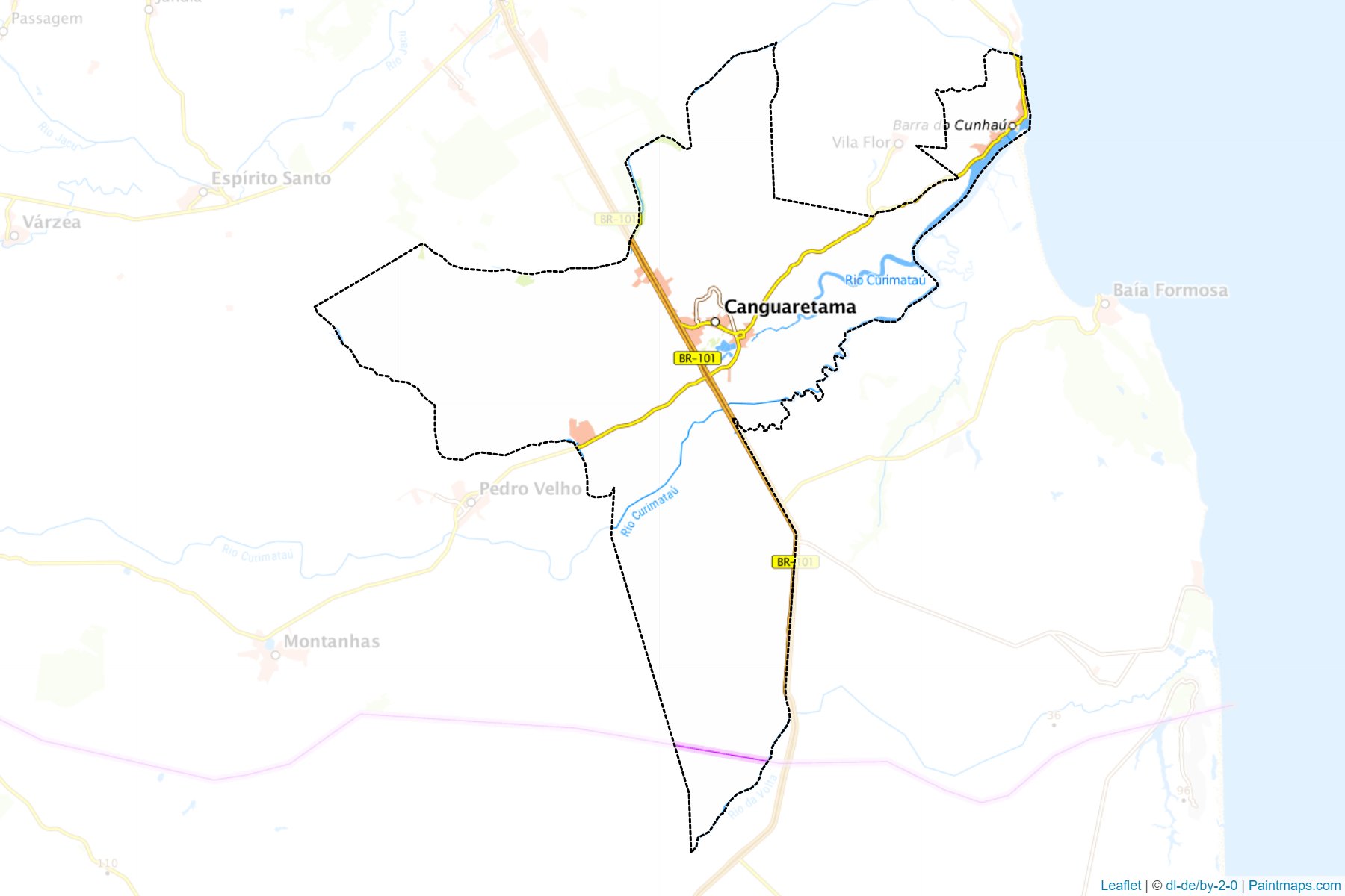 Muestras de recorte de mapas Canguaretama (Rio Grande Do Norte)-1