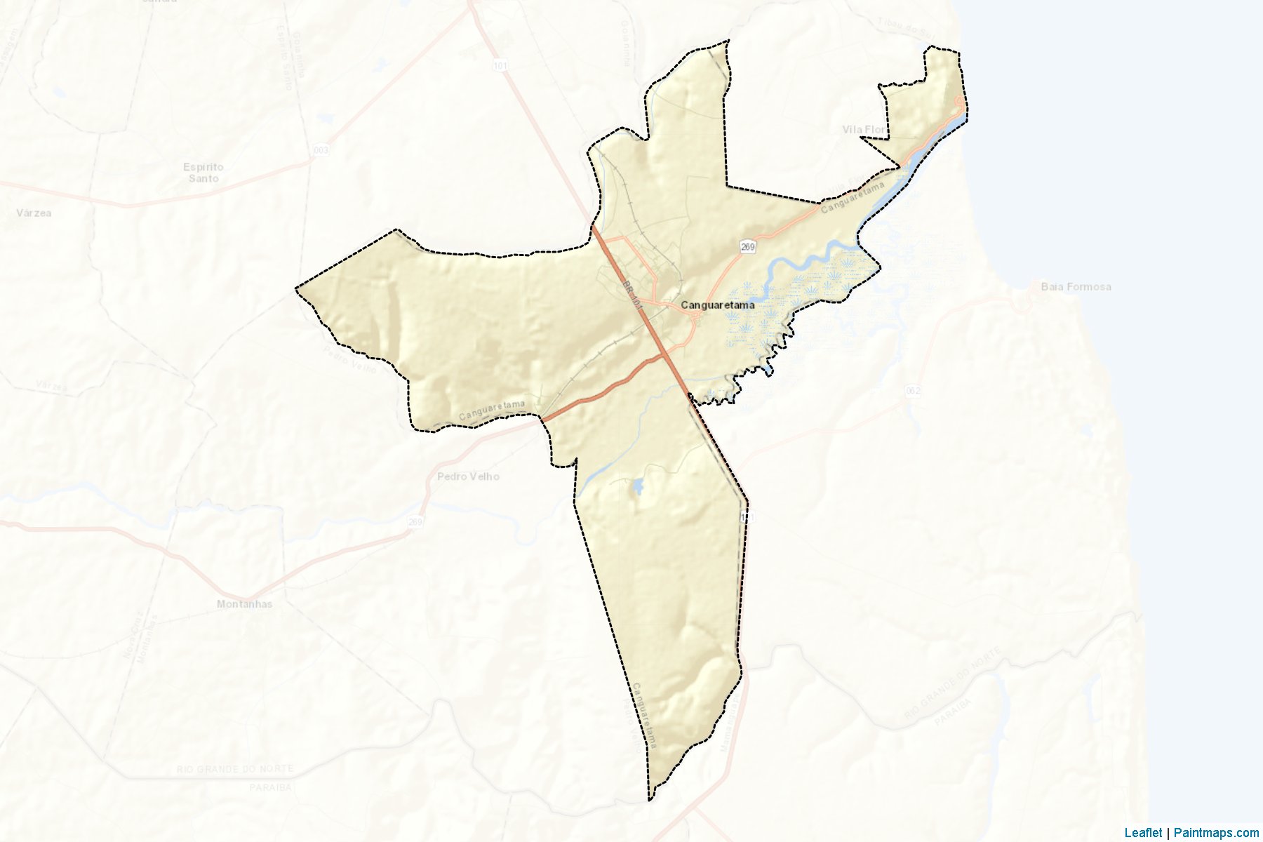 Muestras de recorte de mapas Canguaretama (Rio Grande Do Norte)-2