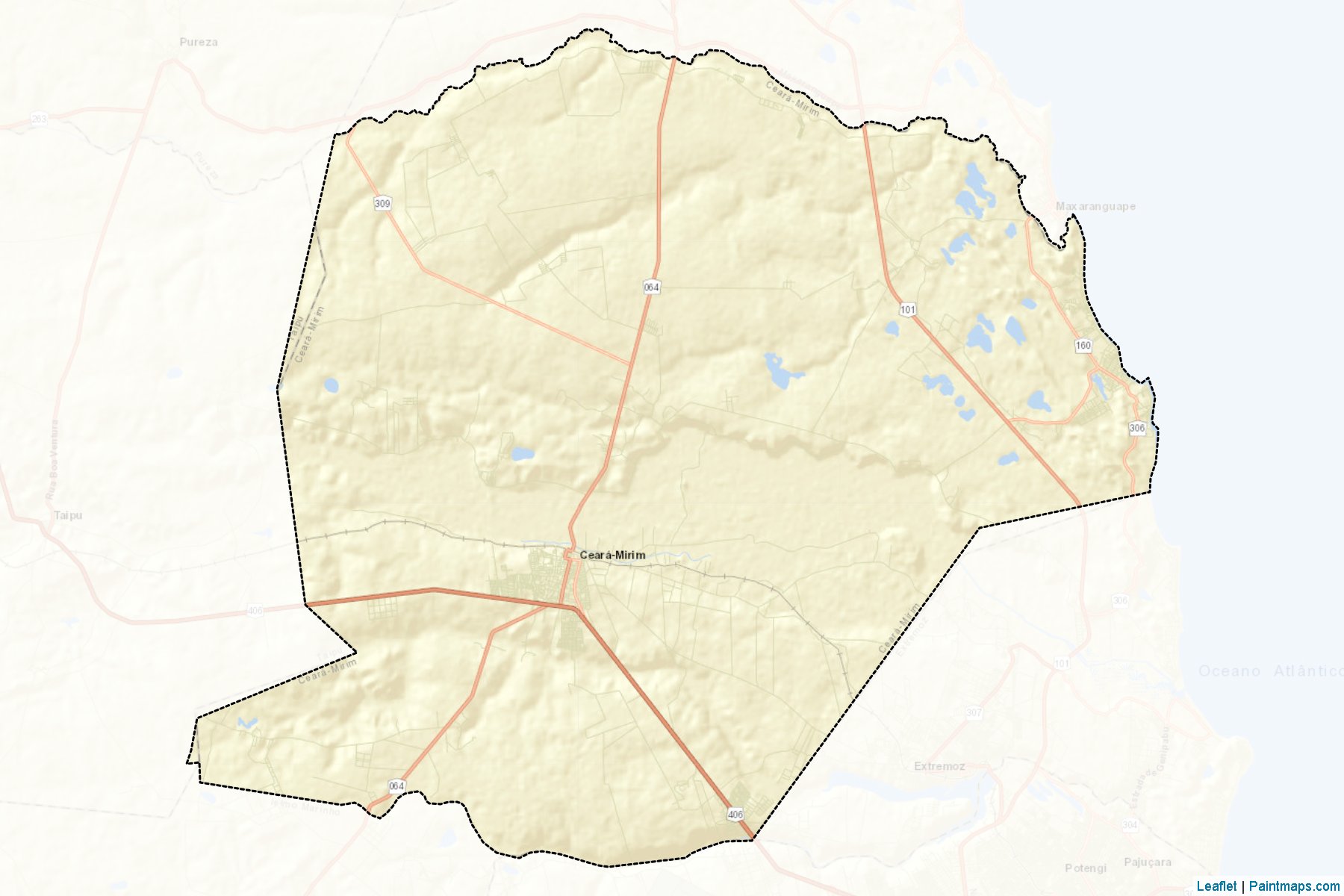 Muestras de recorte de mapas Ceara-Mirim (Rio Grande Do Norte)-2