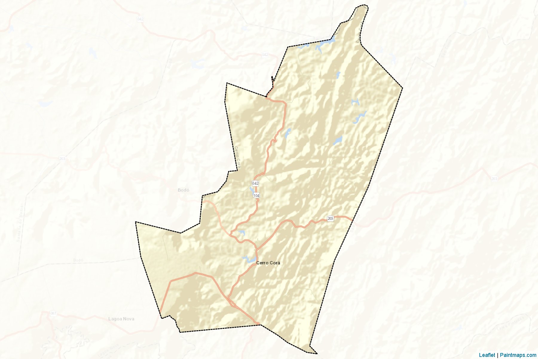 Muestras de recorte de mapas Cerro Cora (Rio Grande Do Norte)-2