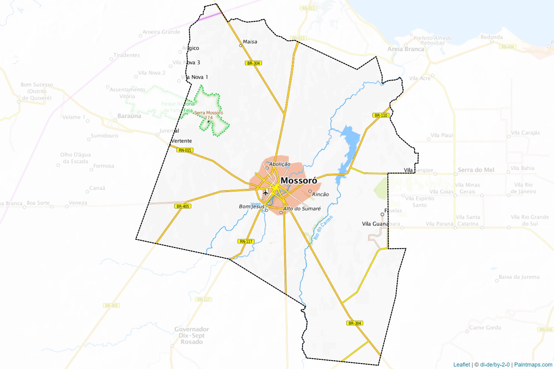 Muestras de recorte de mapas Mossoro (Rio Grande Do Norte)-1