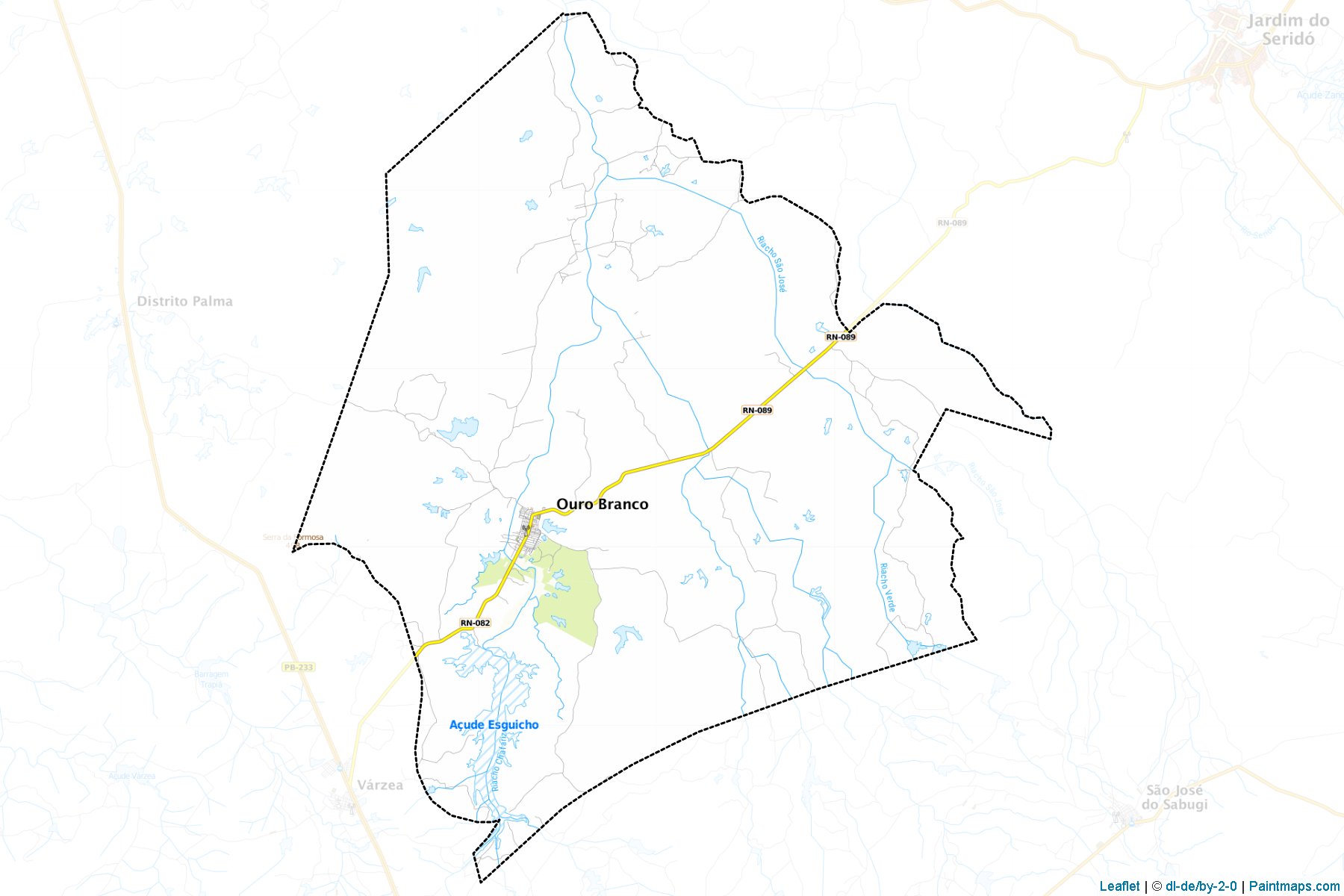 Muestras de recorte de mapas Ouro Branco (Rio Grande Do Norte)-1