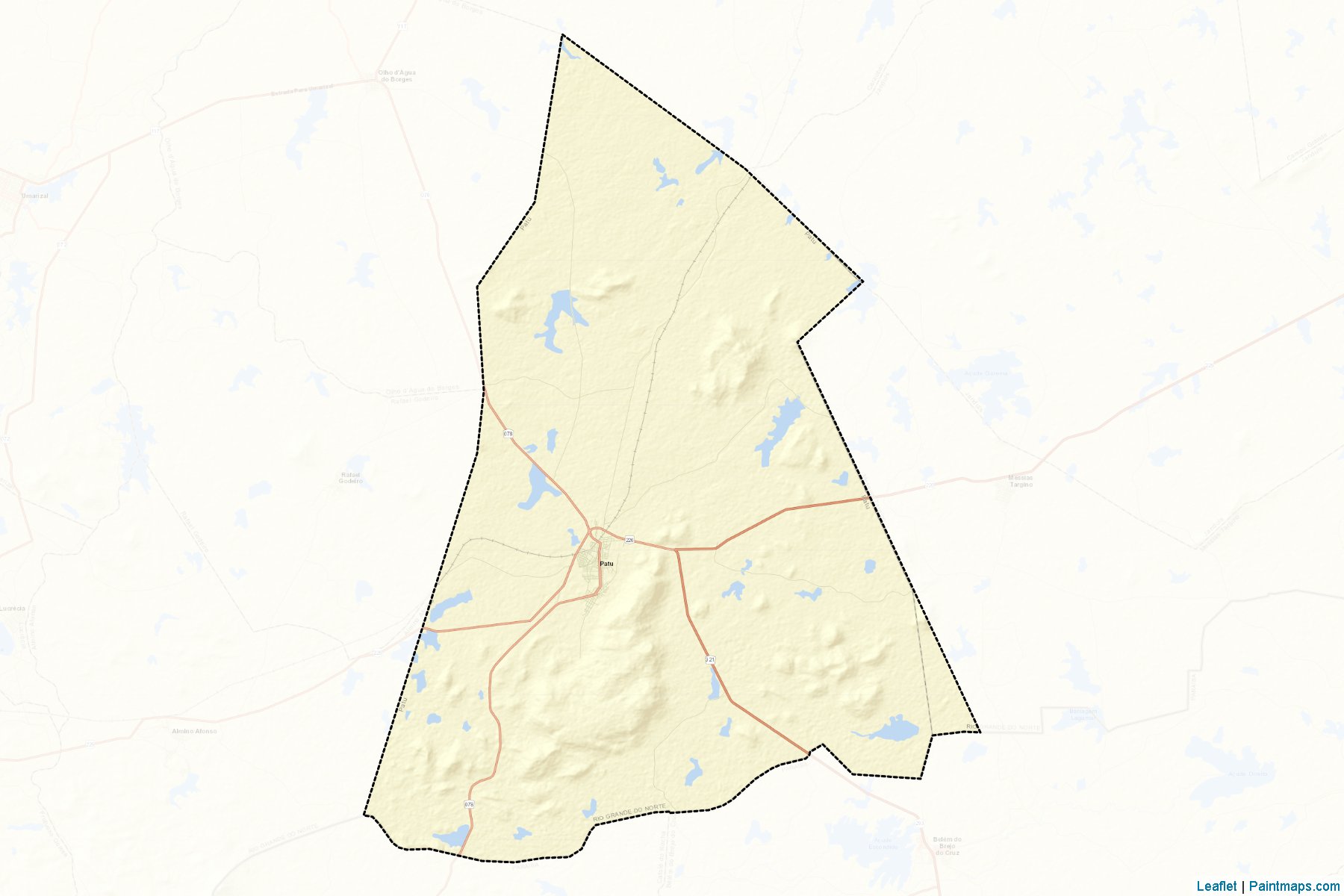 Muestras de recorte de mapas Patu (Rio Grande Do Norte)-2