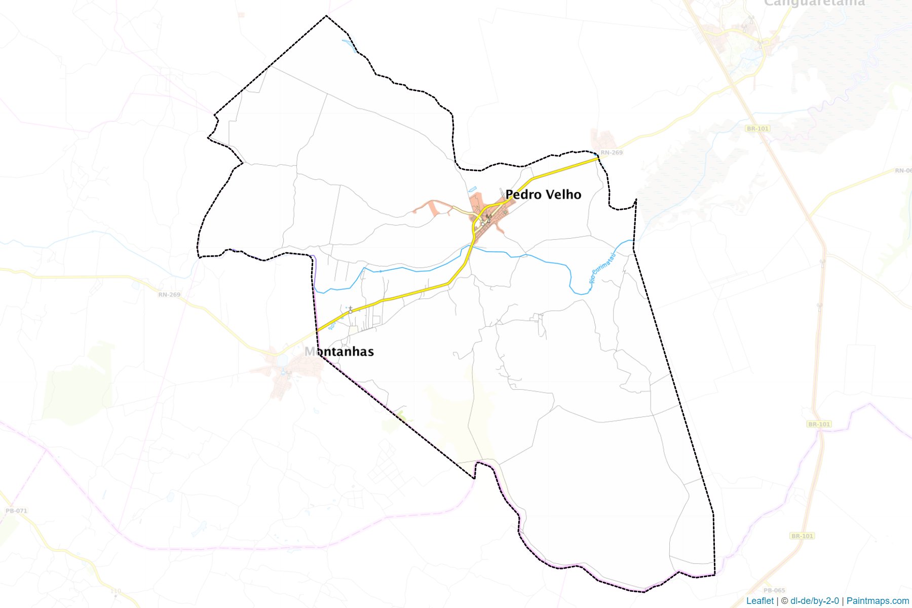 Muestras de recorte de mapas Pedro Velho (Rio Grande Do Norte)-1