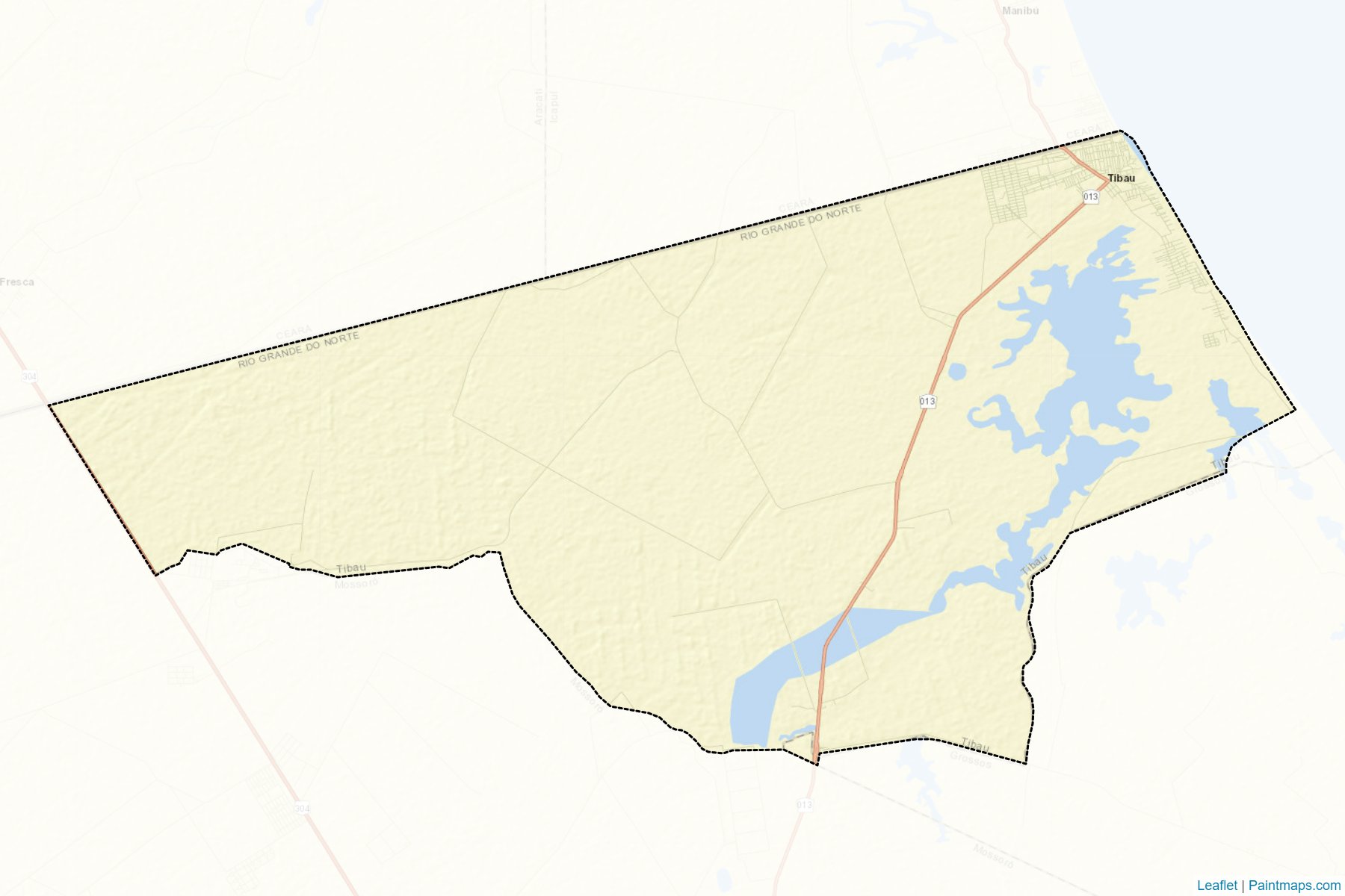 Muestras de recorte de mapas Tibau (Rio Grande Do Norte)-2