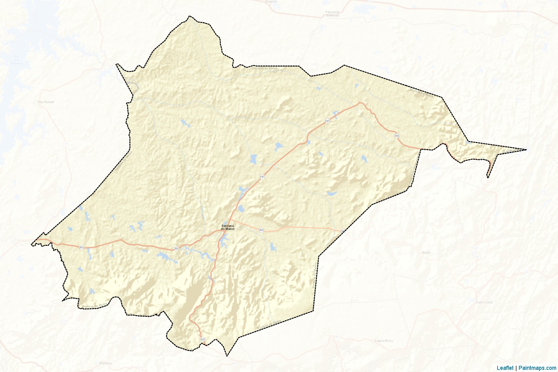 Santana do Matos (Rio Grande Do Norte) Map Cropping Samples-2