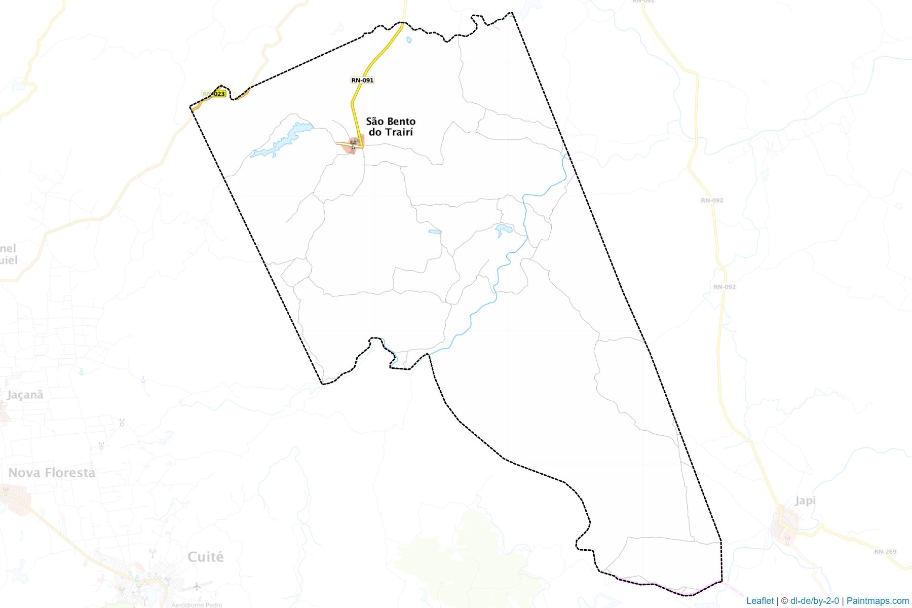 Muestras de recorte de mapas Sao Bento do Trairi (Rio Grande Do Norte)-1