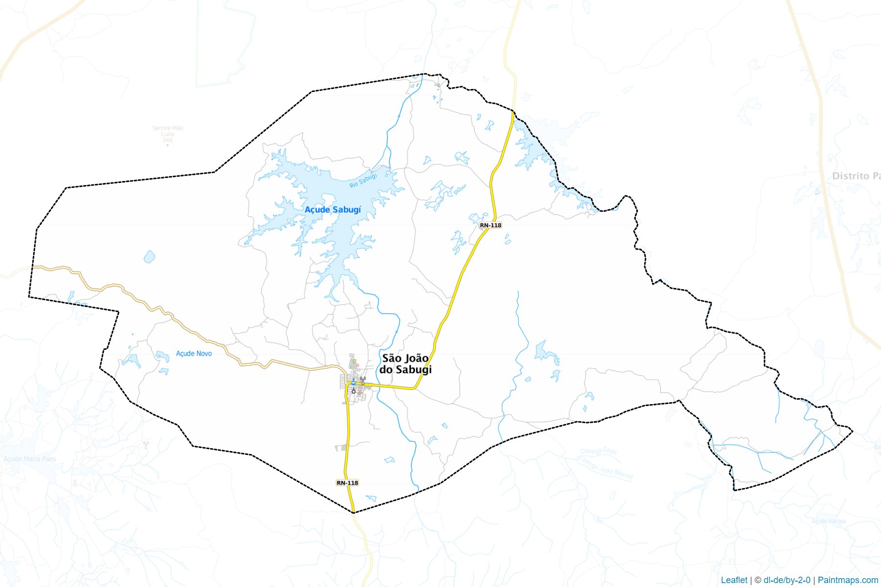 Muestras de recorte de mapas Sao Joao do Sabugi (Rio Grande Do Norte)-1