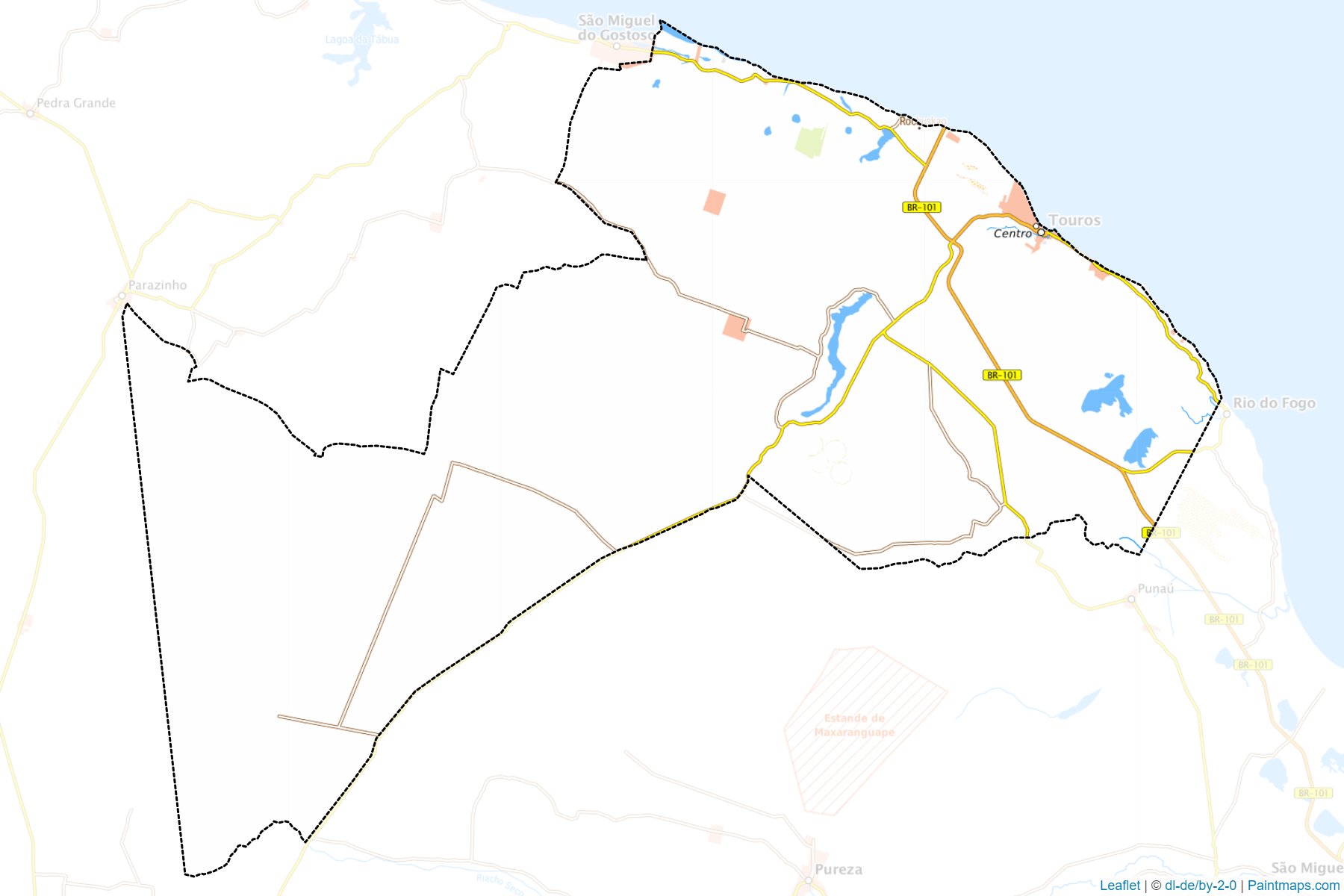 Muestras de recorte de mapas Touros (Rio Grande Do Norte)-1