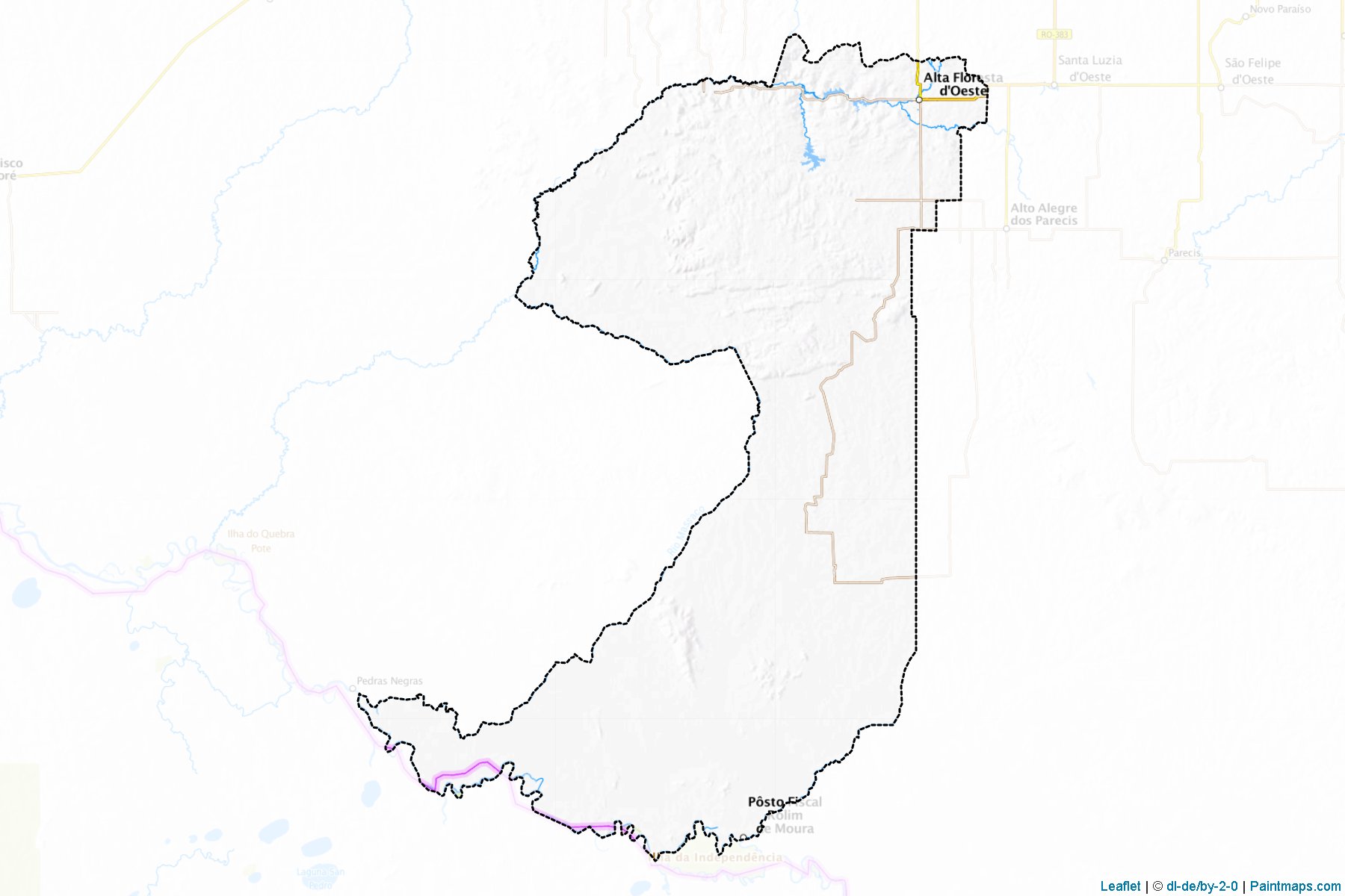 Muestras de recorte de mapas Alta Floresta D'Oeste (Rondonia)-1