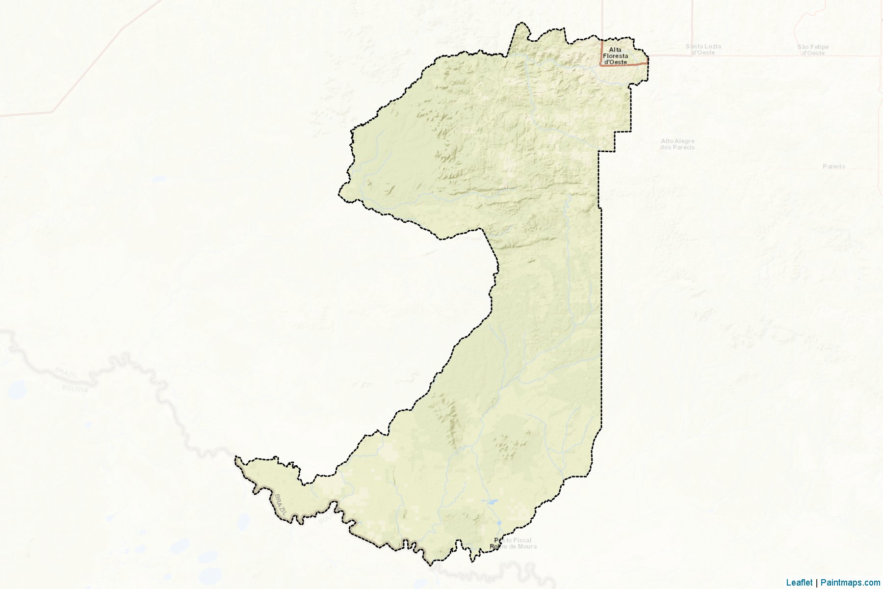 Muestras de recorte de mapas Alta Floresta D'Oeste (Rondonia)-2