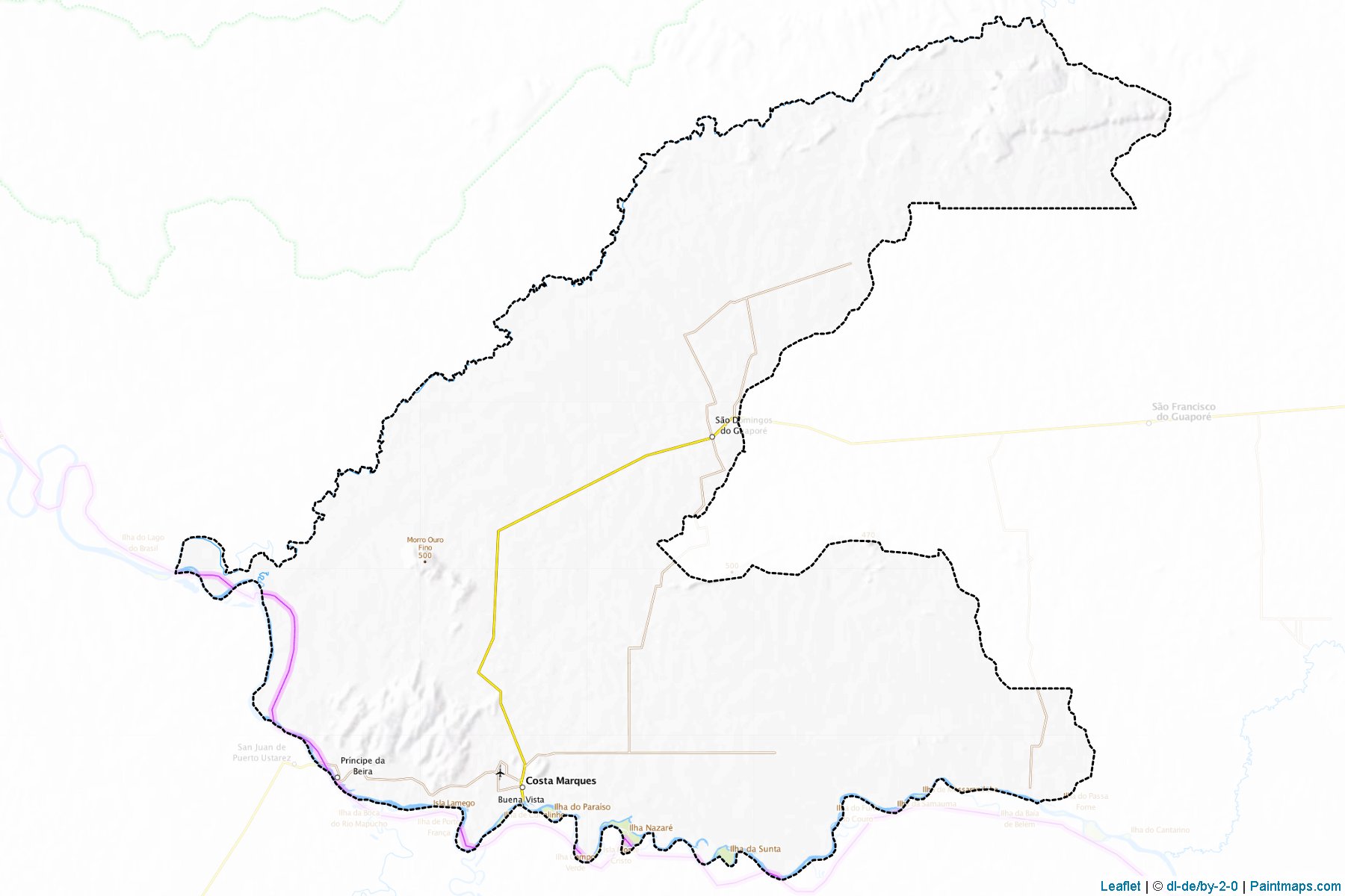 Muestras de recorte de mapas Costa Marques (Rondonia)-1