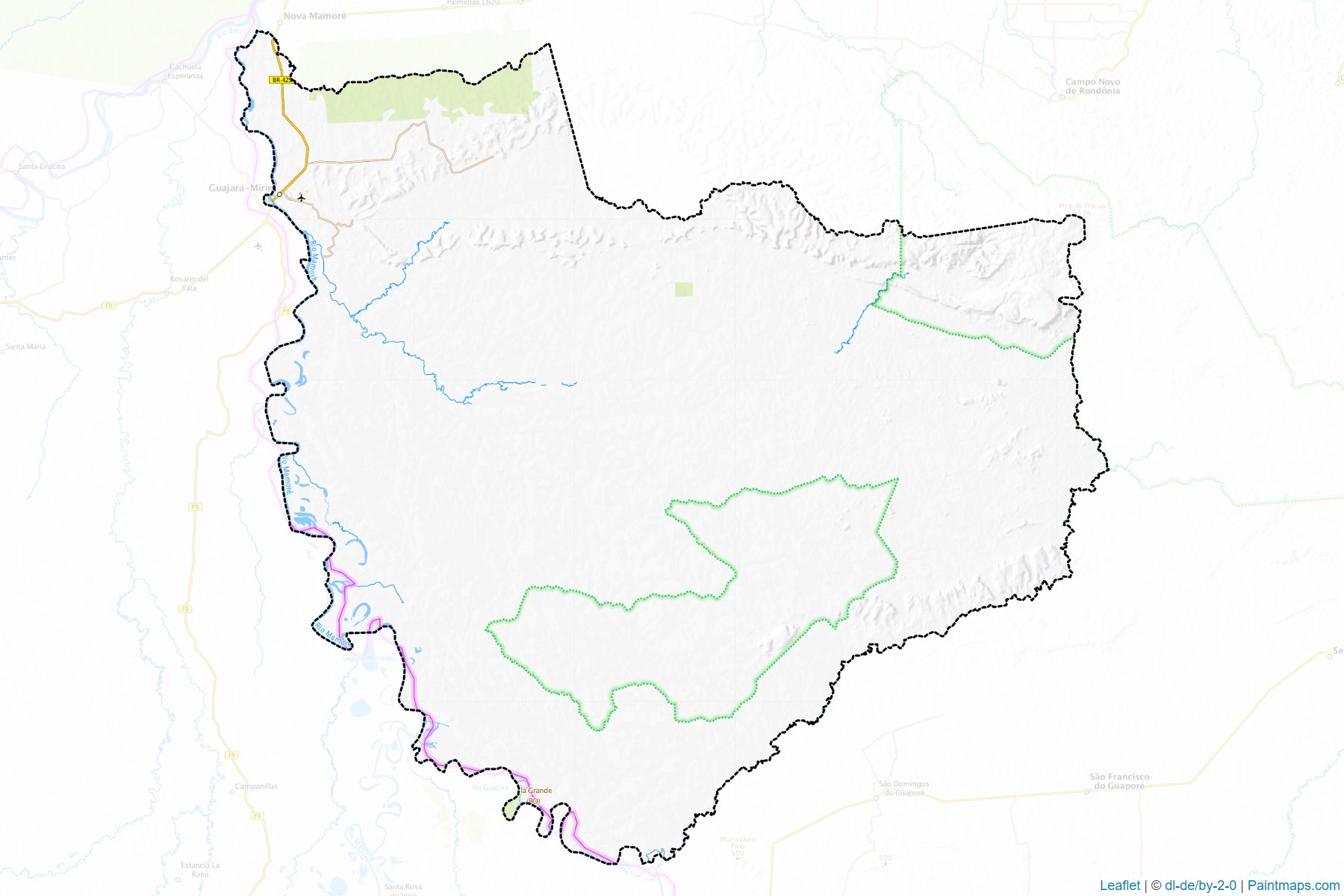 Muestras de recorte de mapas Guajara-Mirim (Rondonia)-1