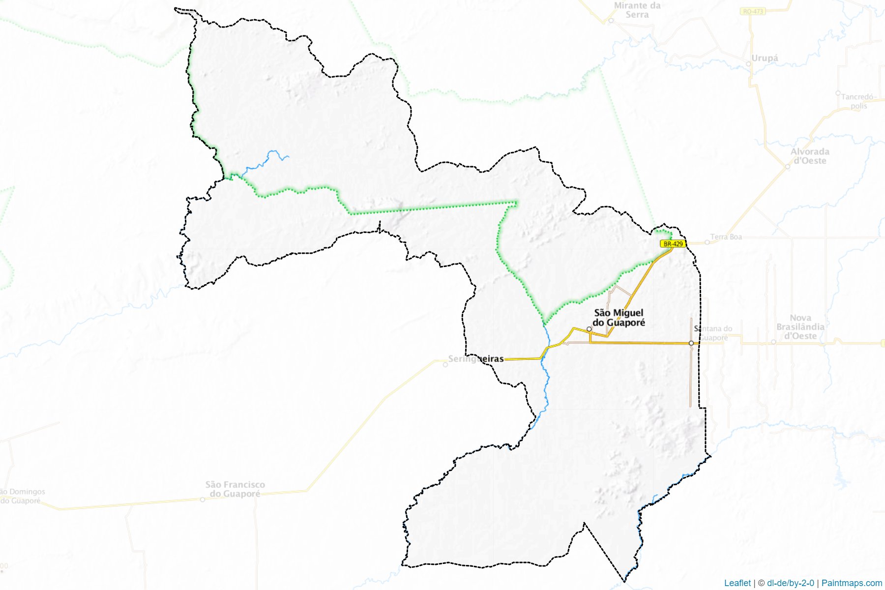 Muestras de recorte de mapas Sao Miguel do Guapore (Rondonia)-1