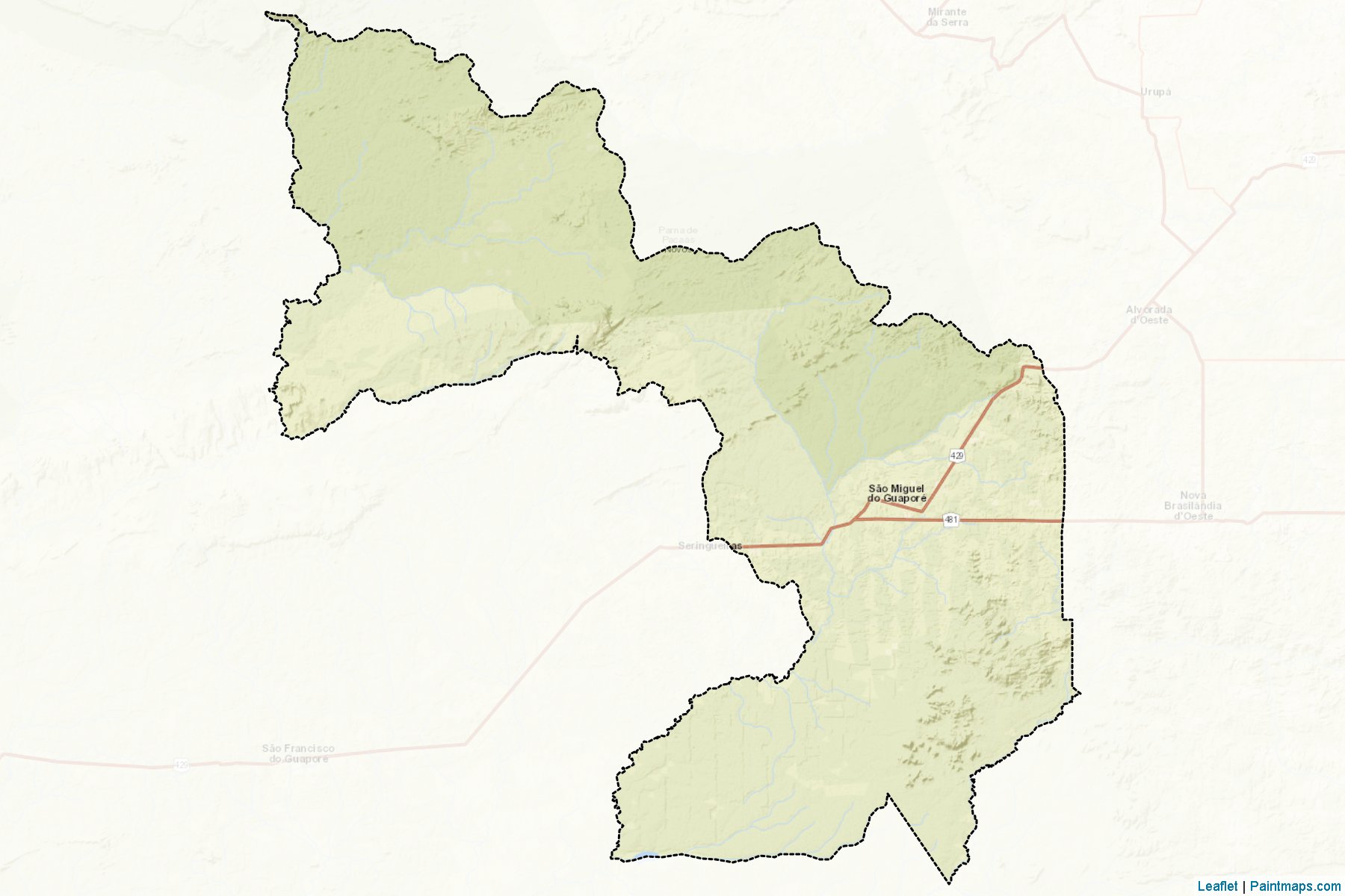 Sao Miguel do Guapore (Rondonia) Map Cropping Samples-2