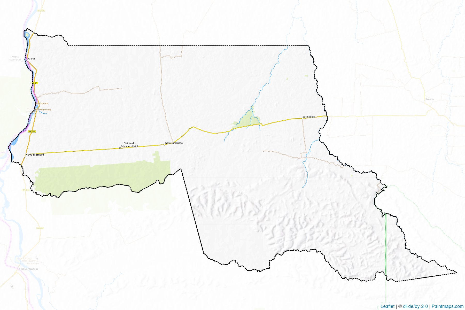 Muestras de recorte de mapas Nova Mamore (Rondonia)-1