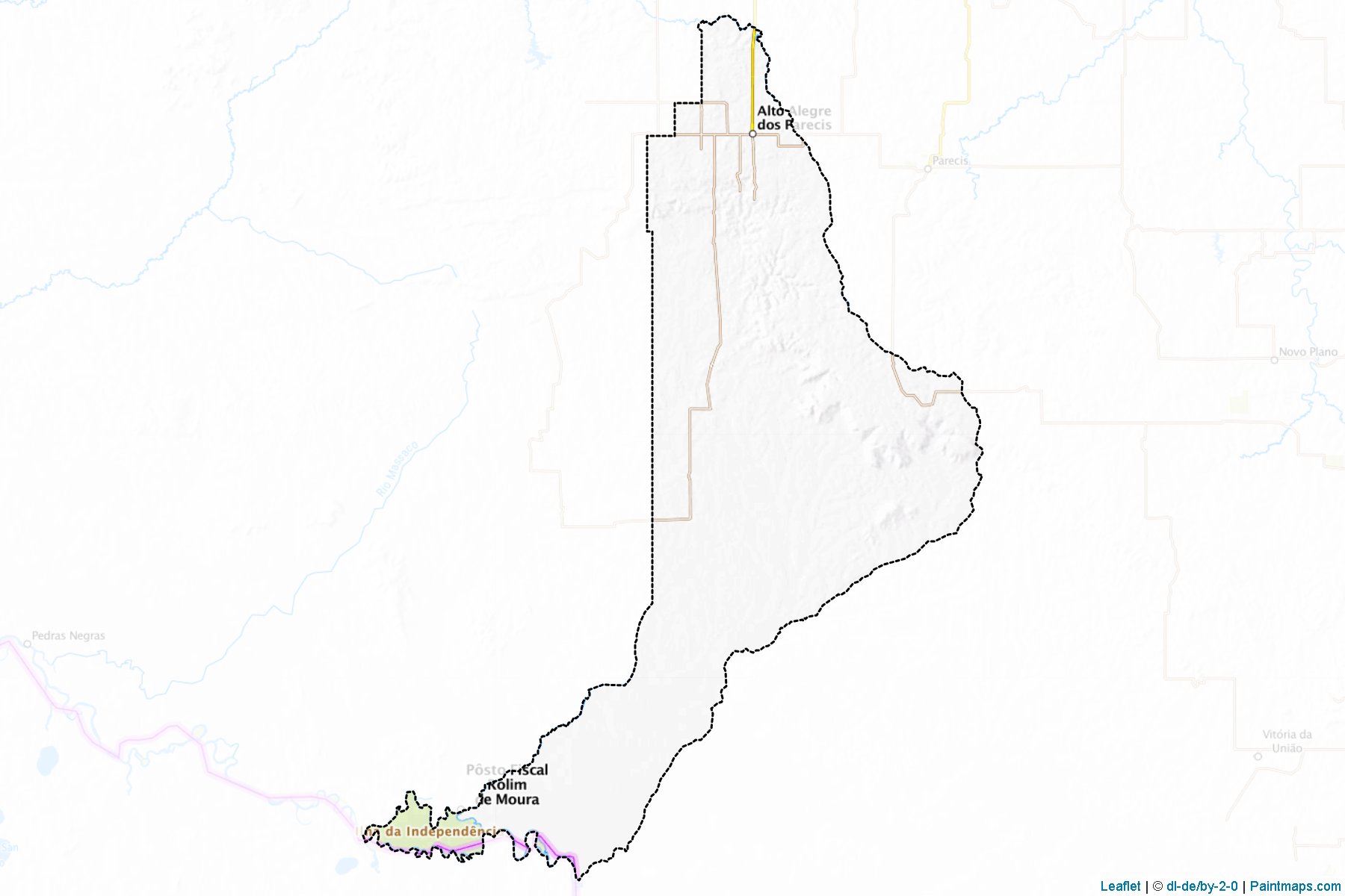 Muestras de recorte de mapas Alto Alegre dos Parecis (Rondonia)-1