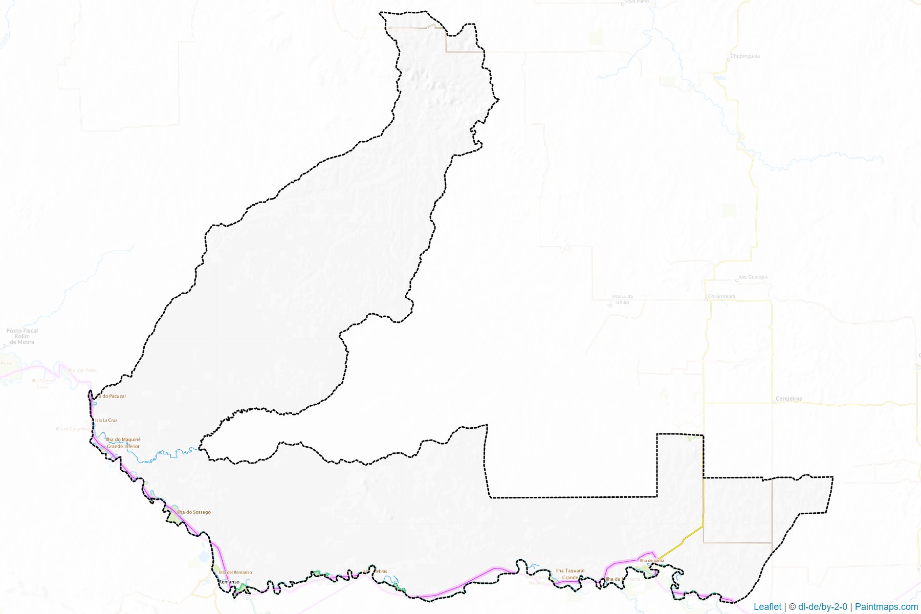 Muestras de recorte de mapas Pimenteiras do Oeste (Rondonia)-1