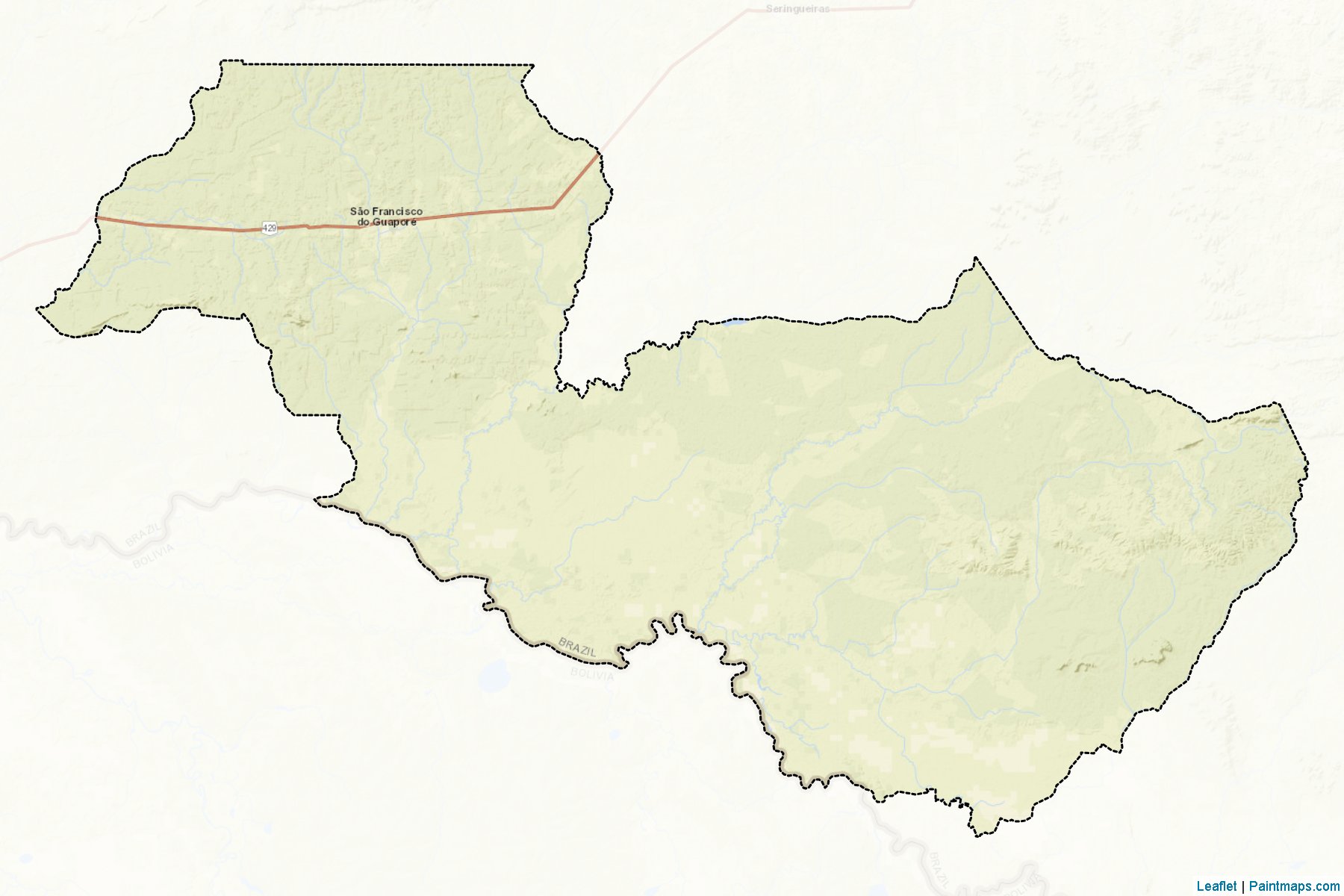 Muestras de recorte de mapas Sao Francisco do Guapore (Rondonia)-2