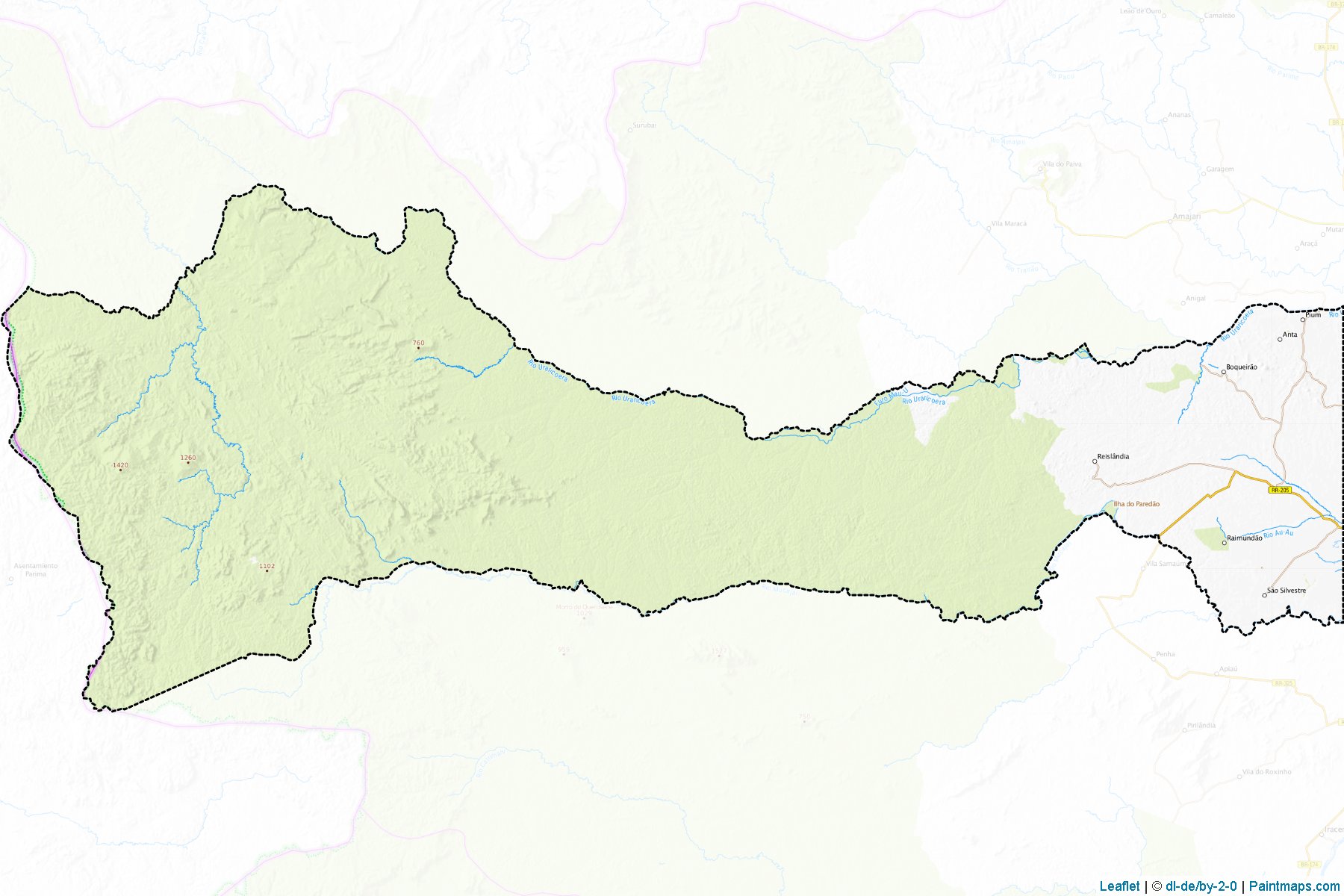 Muestras de recorte de mapas Alto Alegre (Roraima)-1