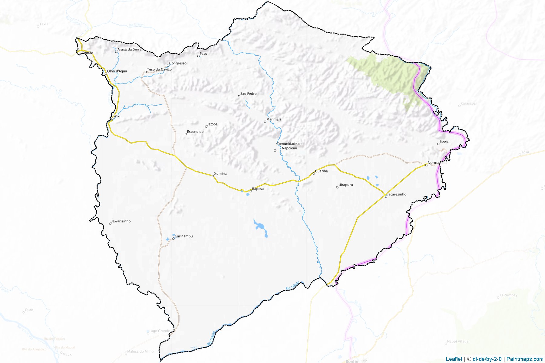 Muestras de recorte de mapas Normandia (Roraima)-1