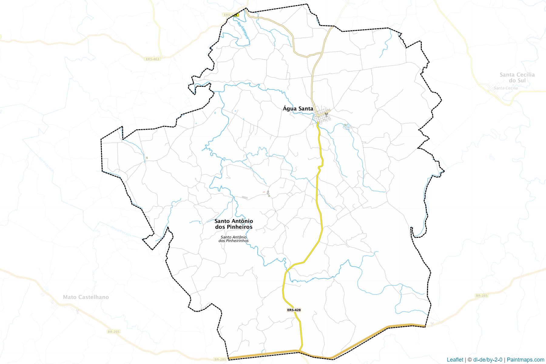 Muestras de recorte de mapas Agua Santa (Rio Grande Do Sul)-1