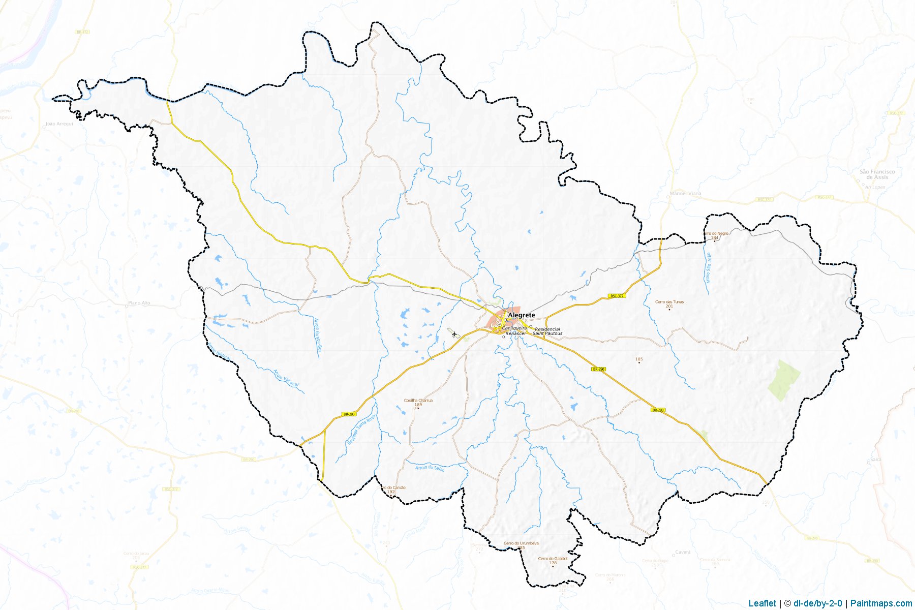 Muestras de recorte de mapas Alegrete (Rio Grande Do Sul)-1