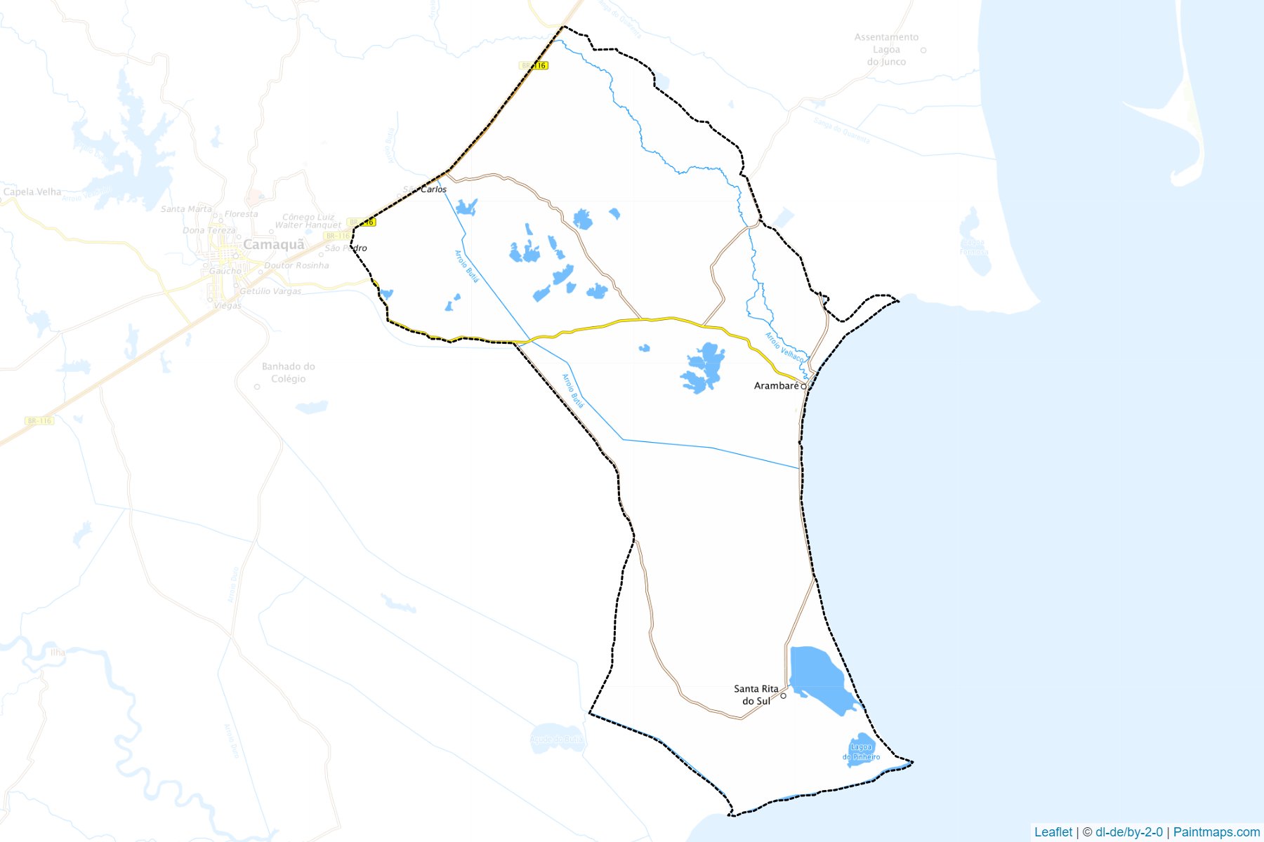 Muestras de recorte de mapas Arambare (Rio Grande Do Sul)-1