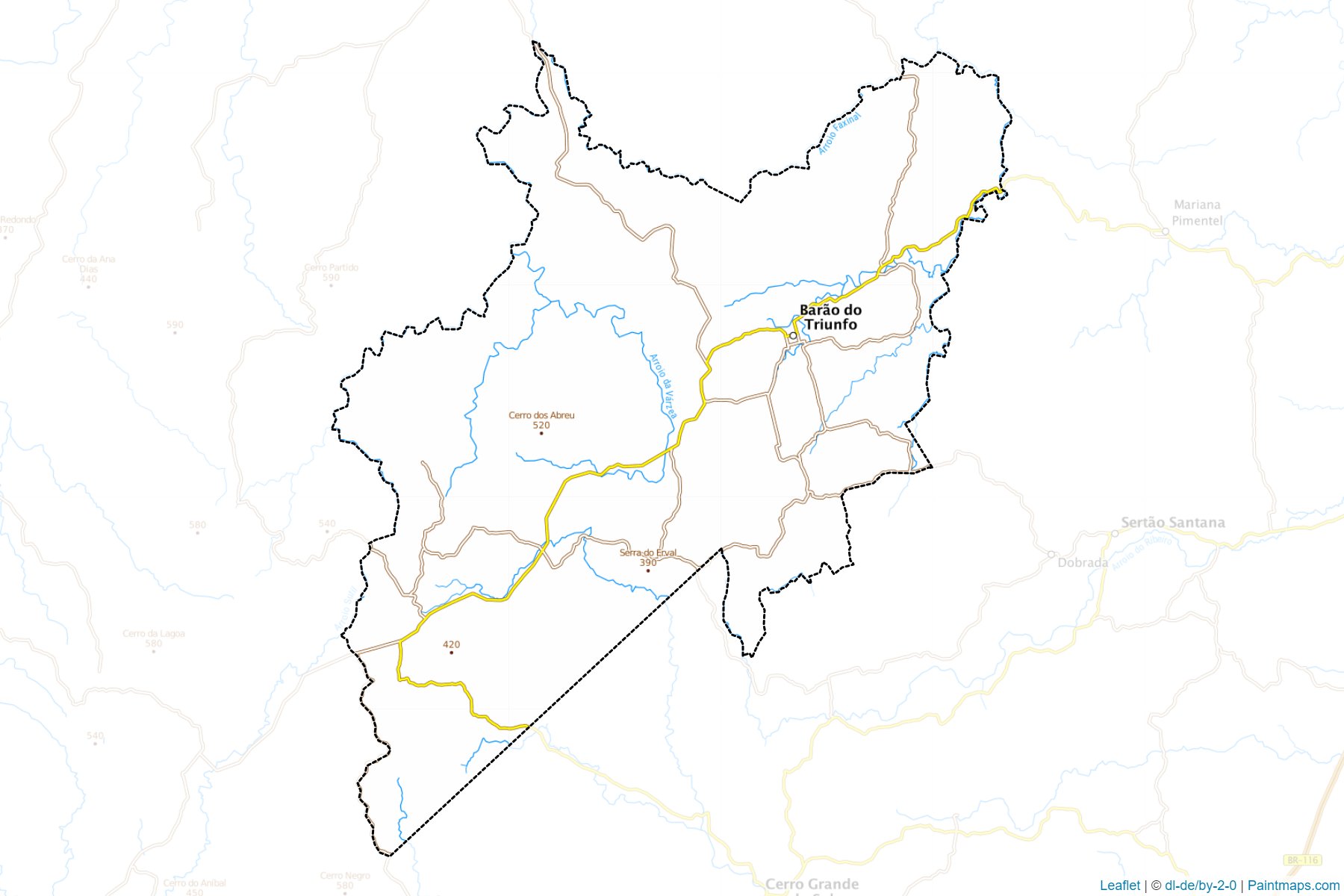 Barao do Triunfo (Rio Grande Do Sul) Map Cropping Samples-1