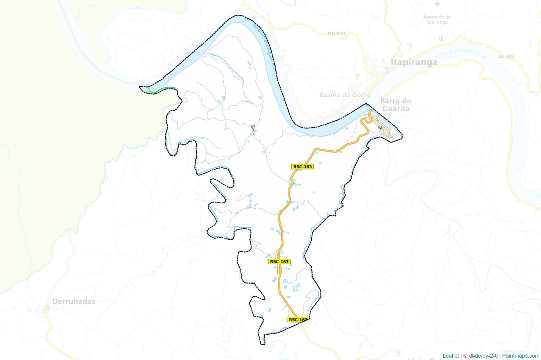 Muestras de recorte de mapas Barra do Guarita (Rio Grande Do Sul)-1