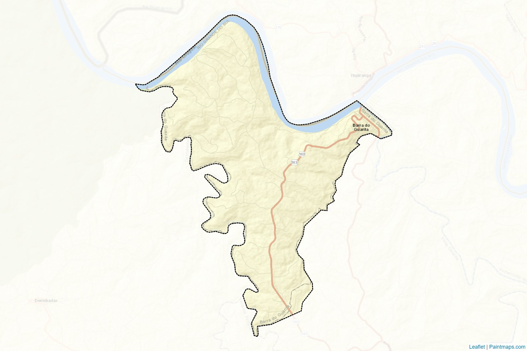 Muestras de recorte de mapas Barra do Guarita (Rio Grande Do Sul)-2