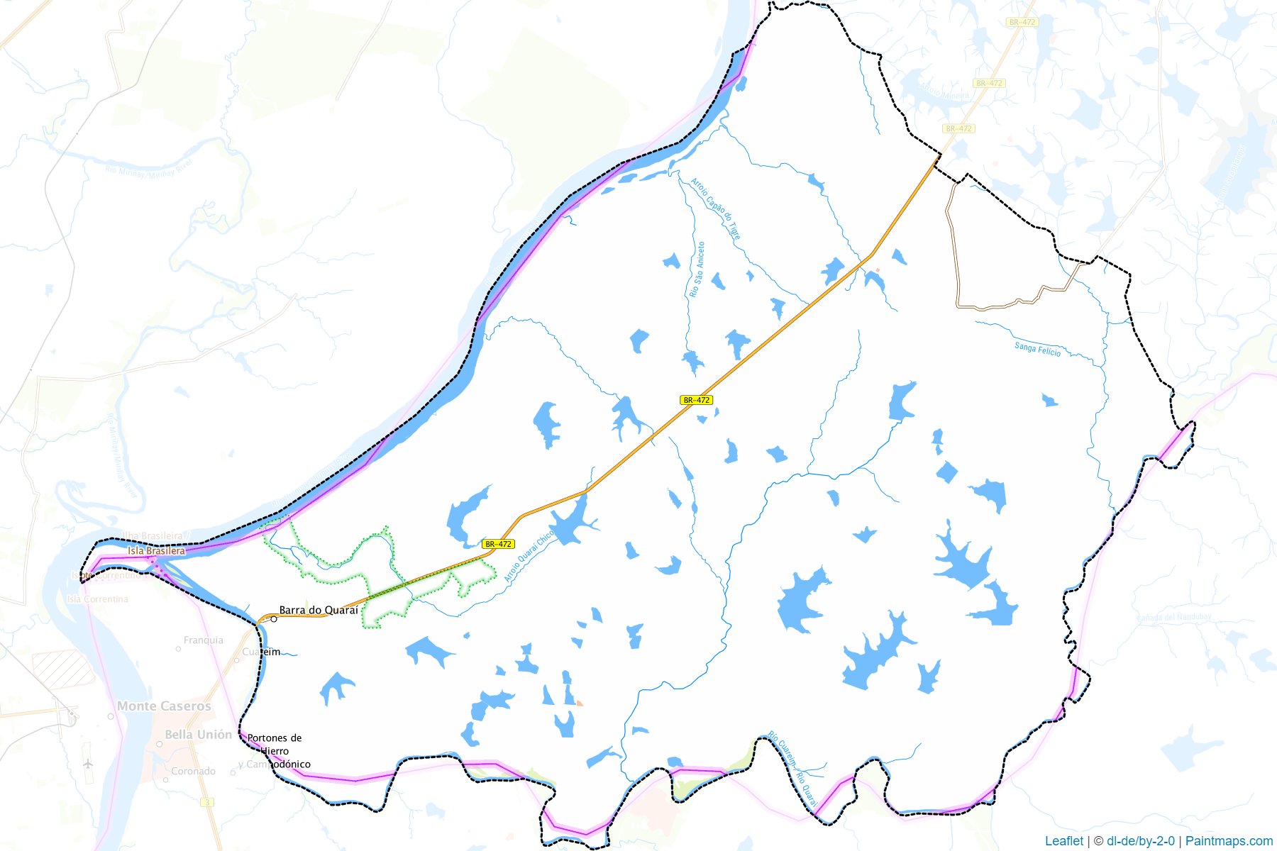 Barra do Quarai (Rio Grande Do Sul) Map Cropping Samples-1