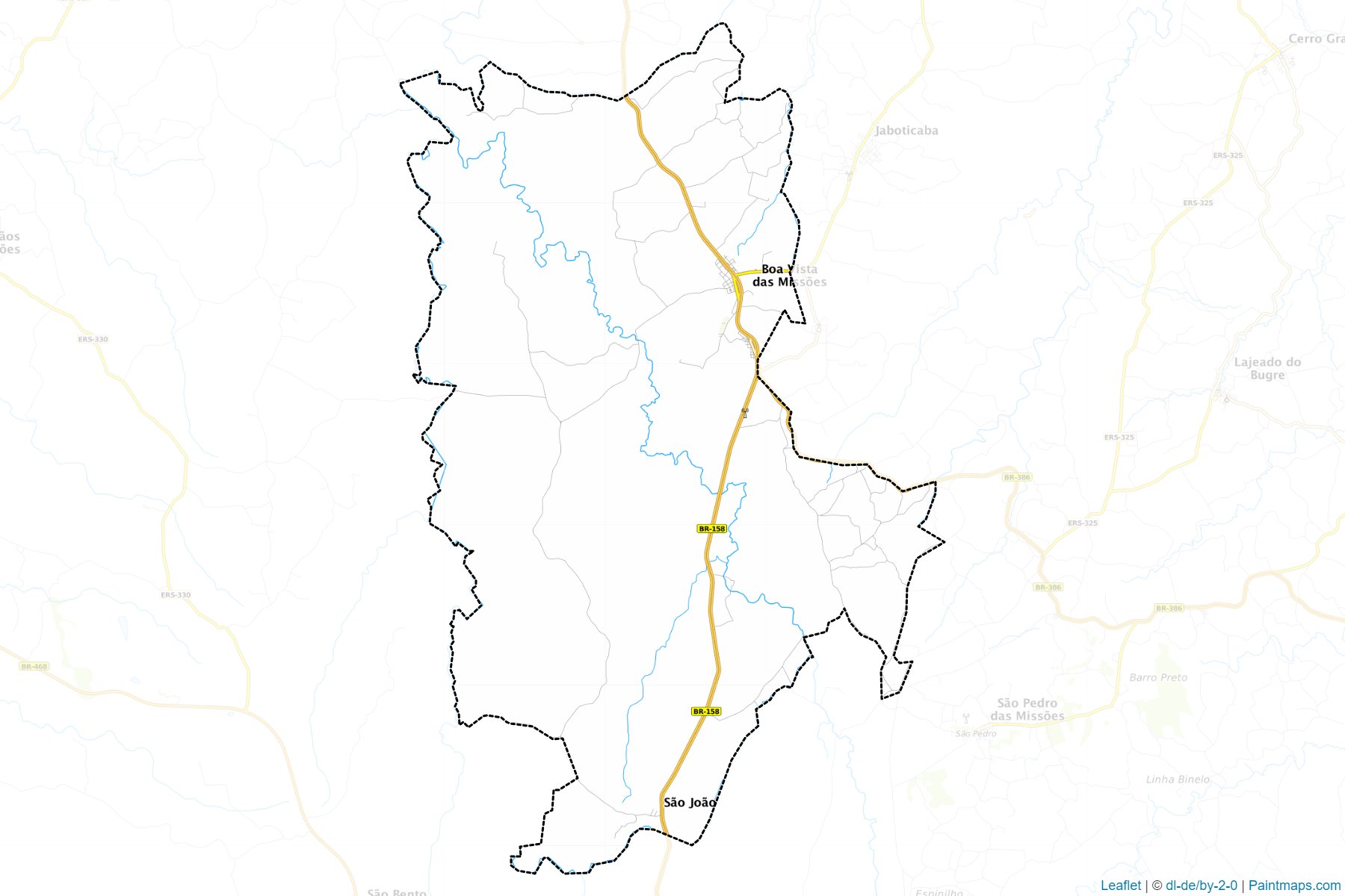 Muestras de recorte de mapas Boa Vista das Missoes (Rio Grande Do Sul)-1