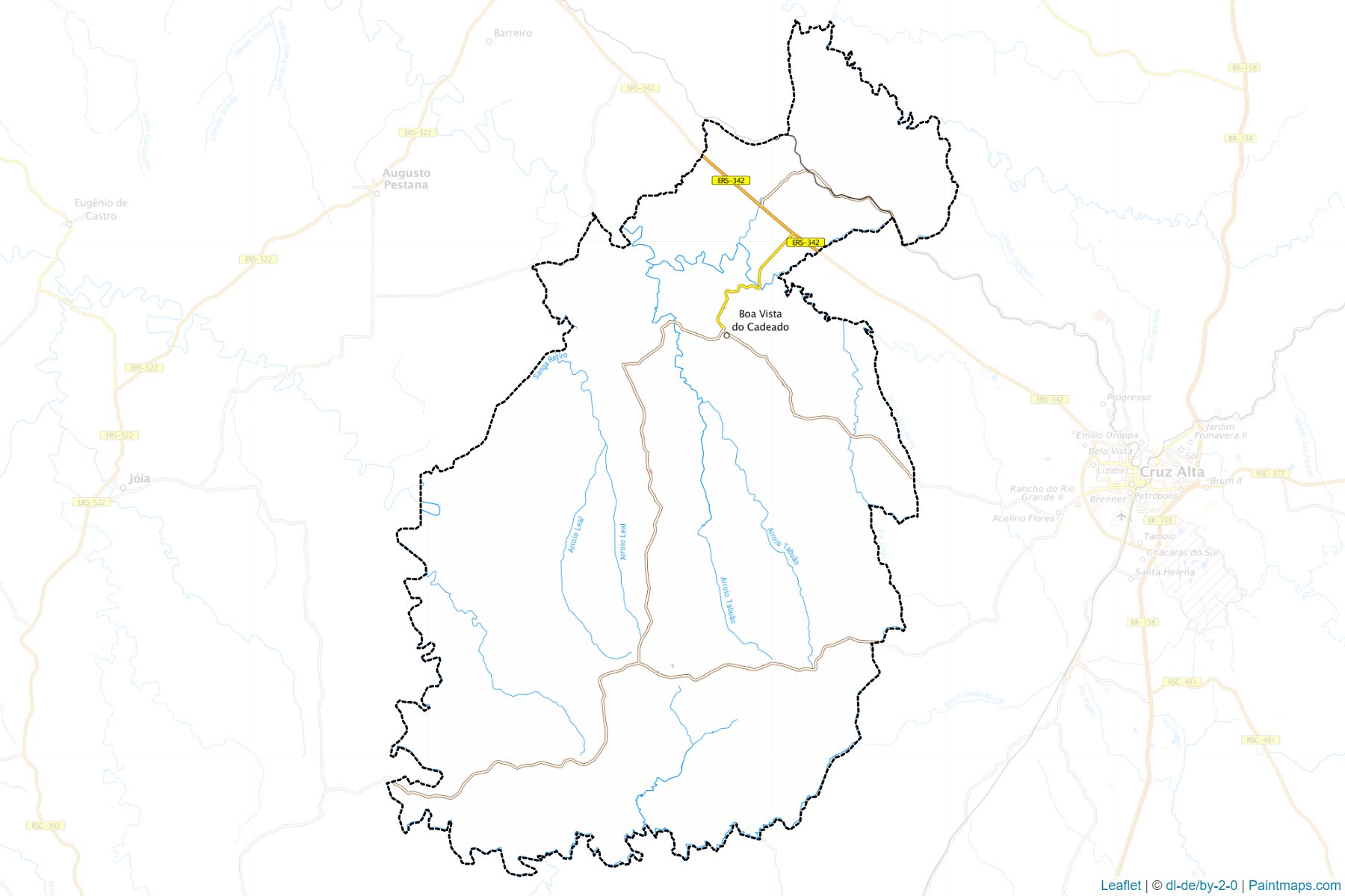 Boa Vista do Cadeado (Rio Grande Do Sul) Map Cropping Samples-1