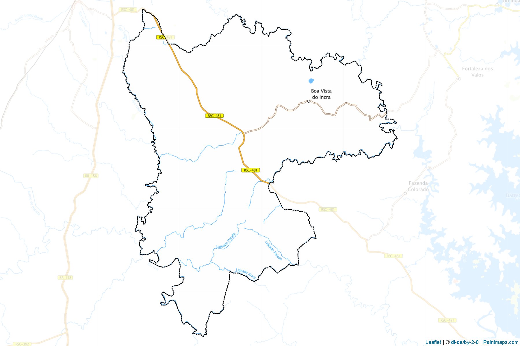 Muestras de recorte de mapas Boa Vista do Incra (Rio Grande Do Sul)-1