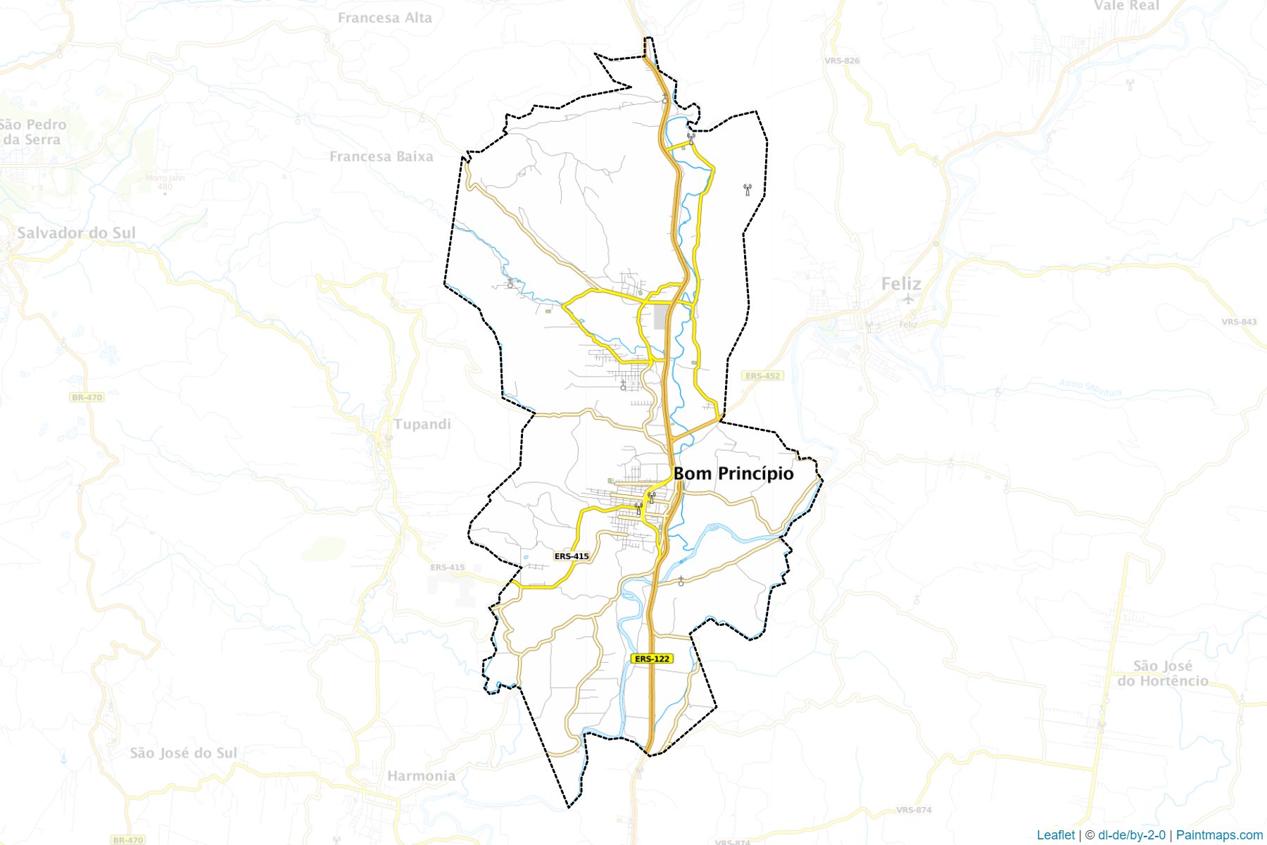 Muestras de recorte de mapas Bom Principio (Rio Grande Do Sul)-1