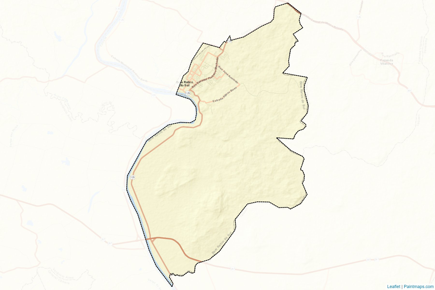 Muestras de recorte de mapas Bom Retiro do Sul (Rio Grande Do Sul)-2