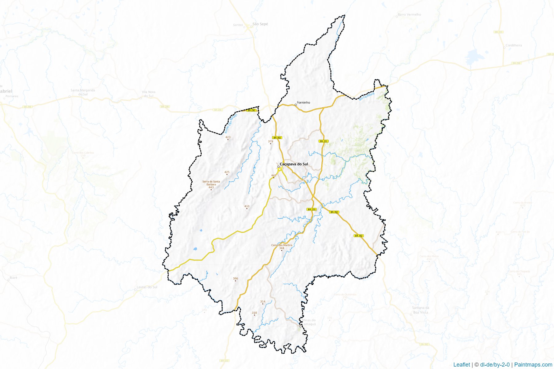 Muestras de recorte de mapas Cacapava do Sul (Rio Grande Do Sul)-1