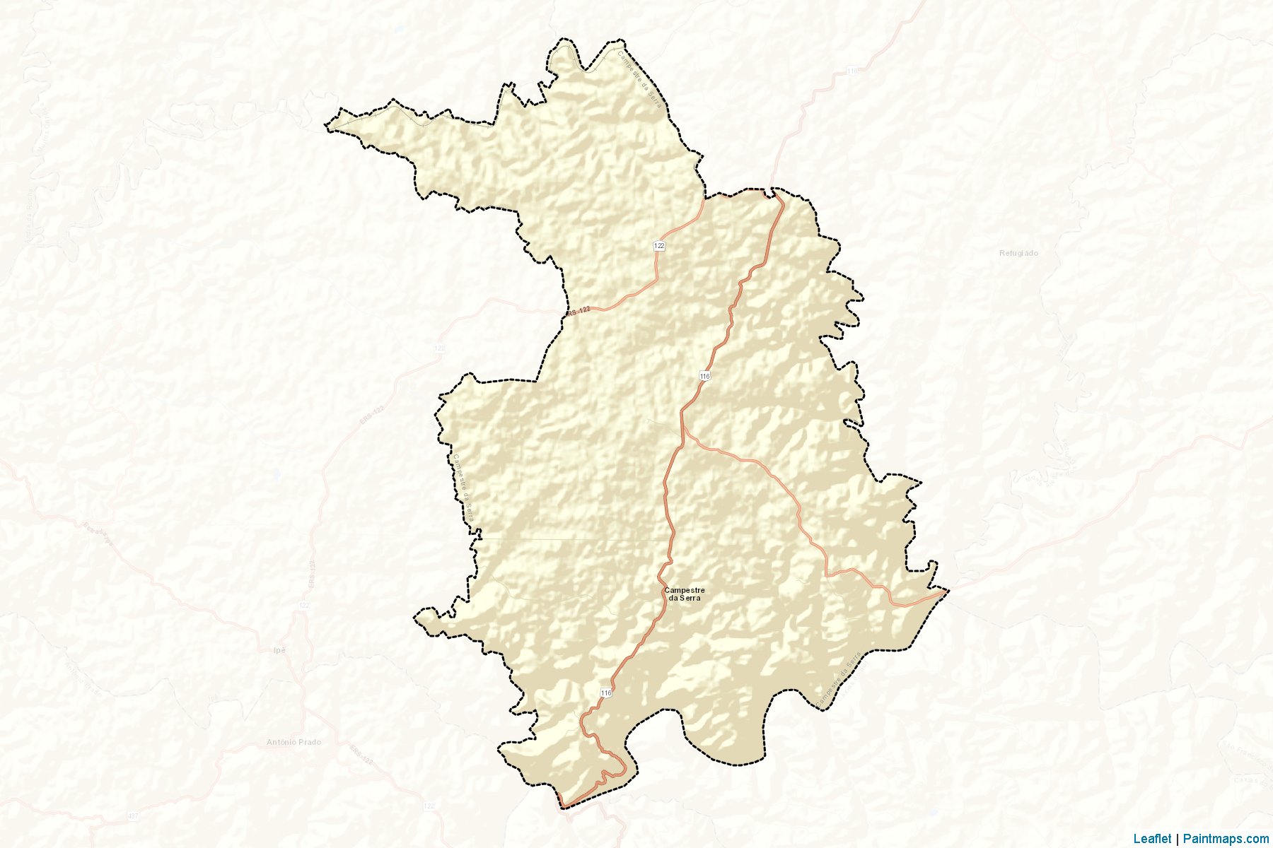 Muestras de recorte de mapas Campestre da Serra (Rio Grande Do Sul)-2