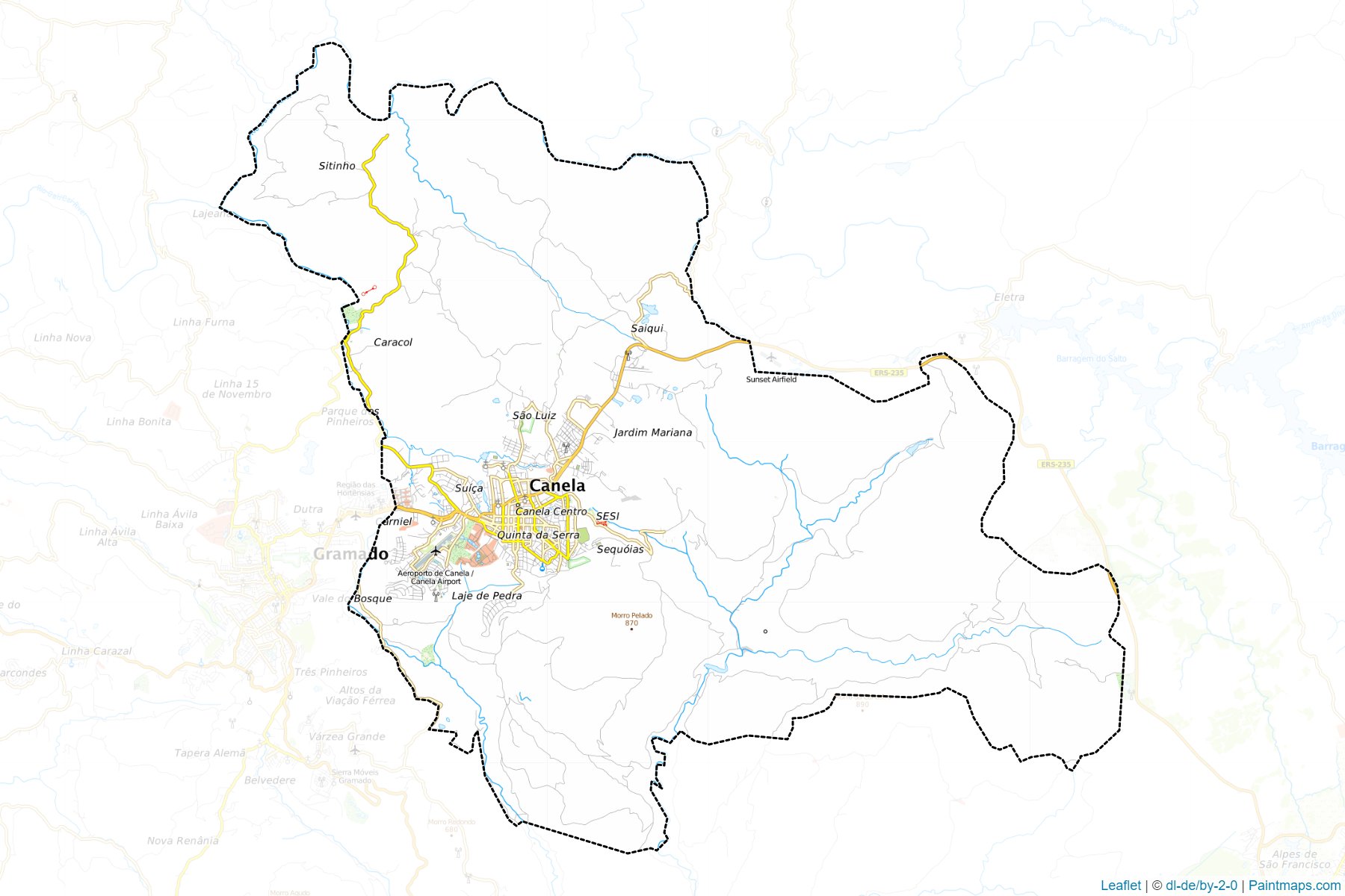 Muestras de recorte de mapas Canela (Rio Grande Do Sul)-1