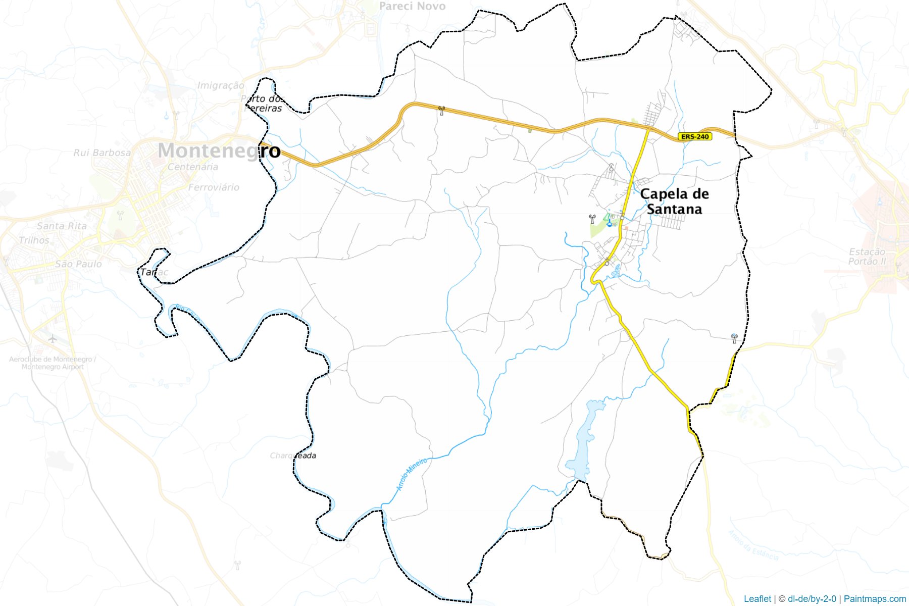 Muestras de recorte de mapas Capela de Santana (Rio Grande Do Sul)-1