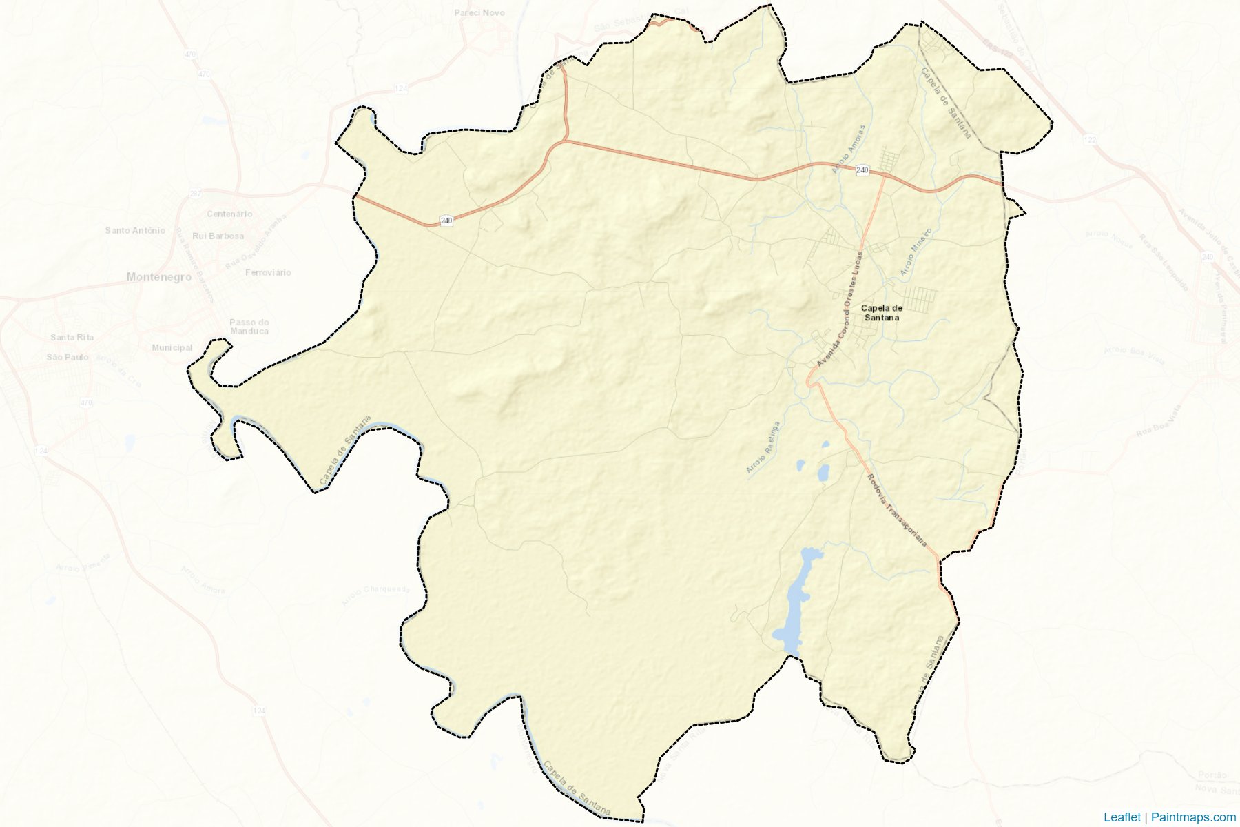 Muestras de recorte de mapas Capela de Santana (Rio Grande Do Sul)-2