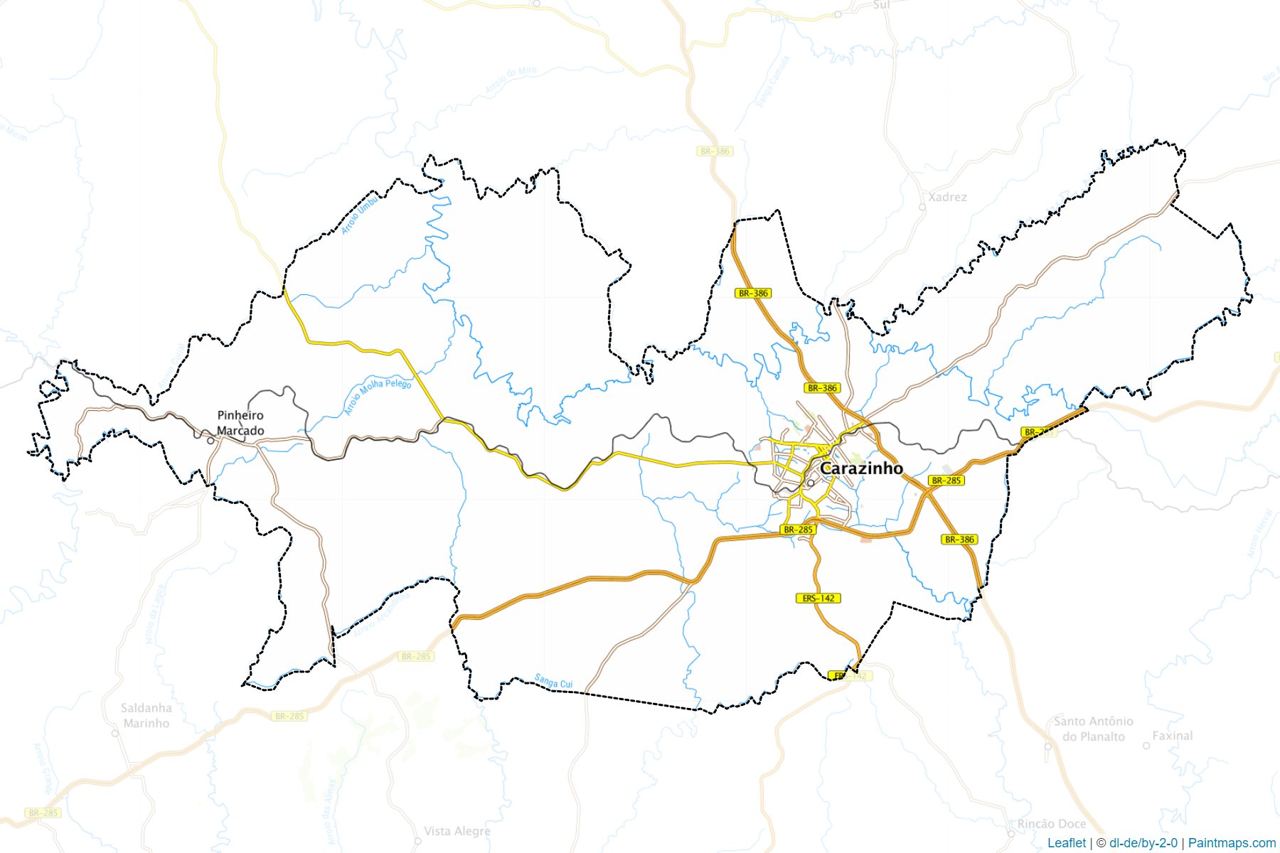 Muestras de recorte de mapas Carazinho (Rio Grande Do Sul)-1