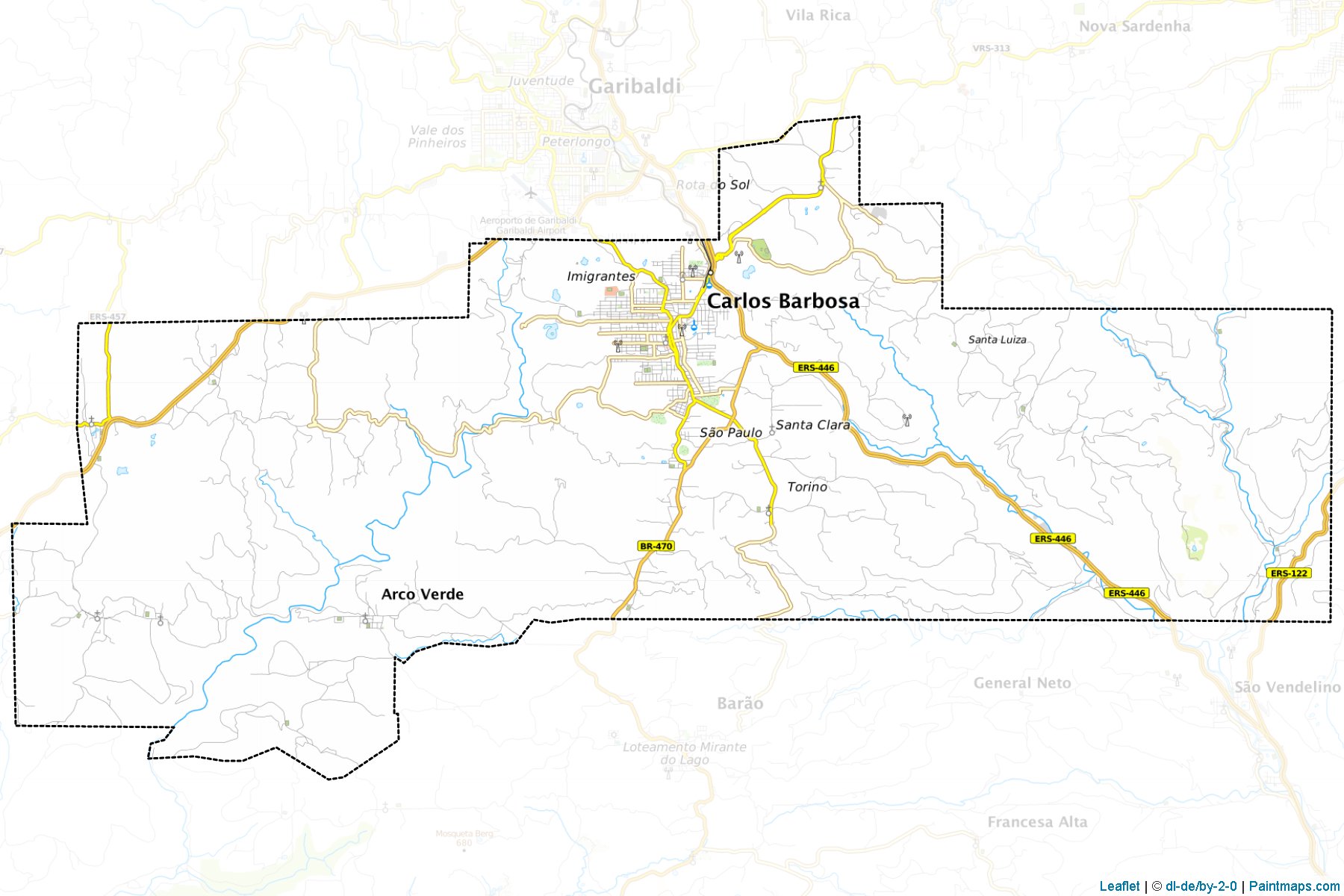 Carlos Barbosa (Rio Grande Do Sul) Map Cropping Samples-1