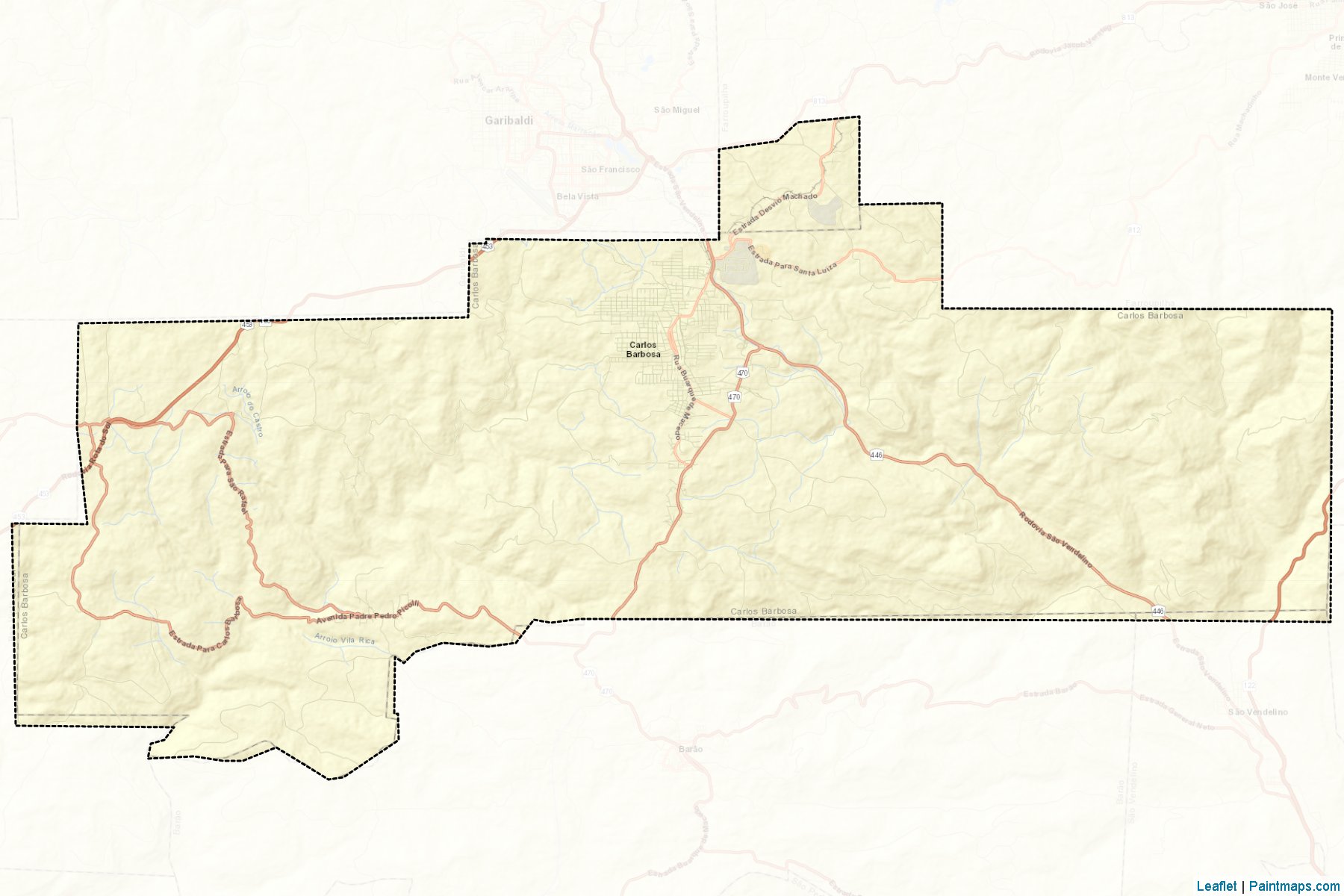 Carlos Barbosa (Rio Grande Do Sul) Map Cropping Samples-2